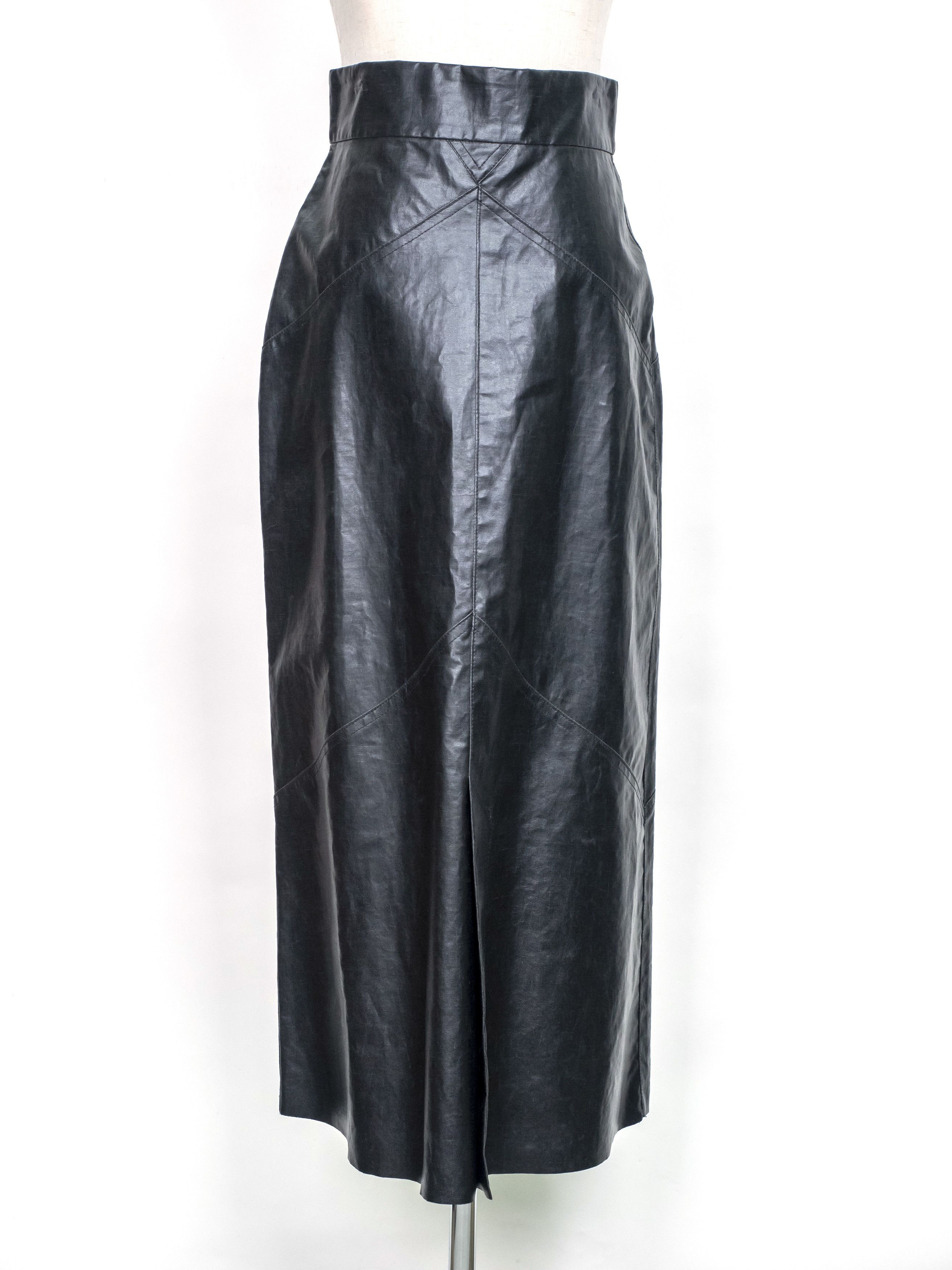 Isabel Marant Isabel Marant Black Leather -like Midi Skirt Size XS / US 0-2 / IT 36-38 - 1 Thumbnail