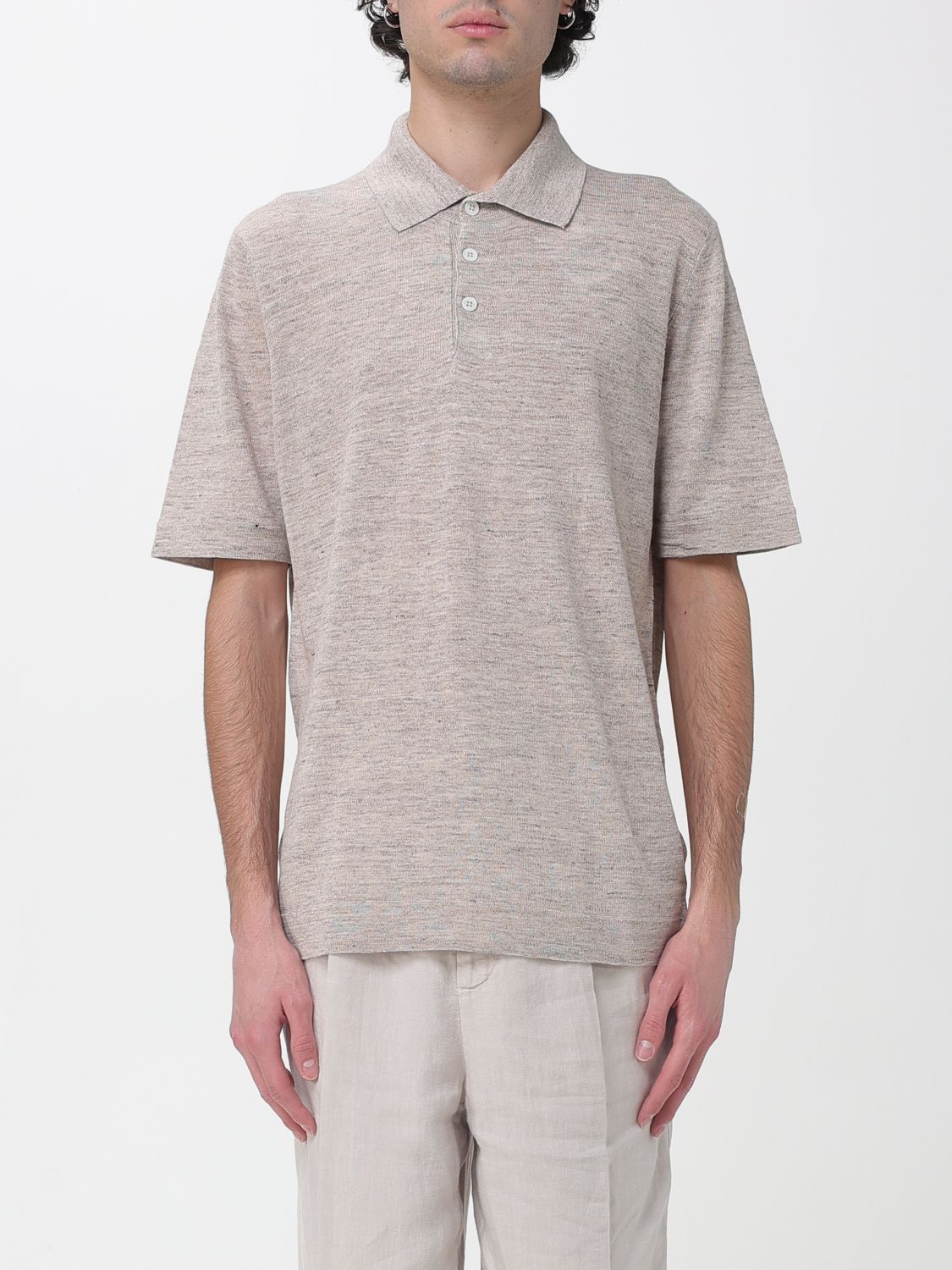 Brunello Cucinelli Brunello Cucinelli Polo Shirt Men Sand Size US XXL / EU 58 / 5 - 1 Thumbnail