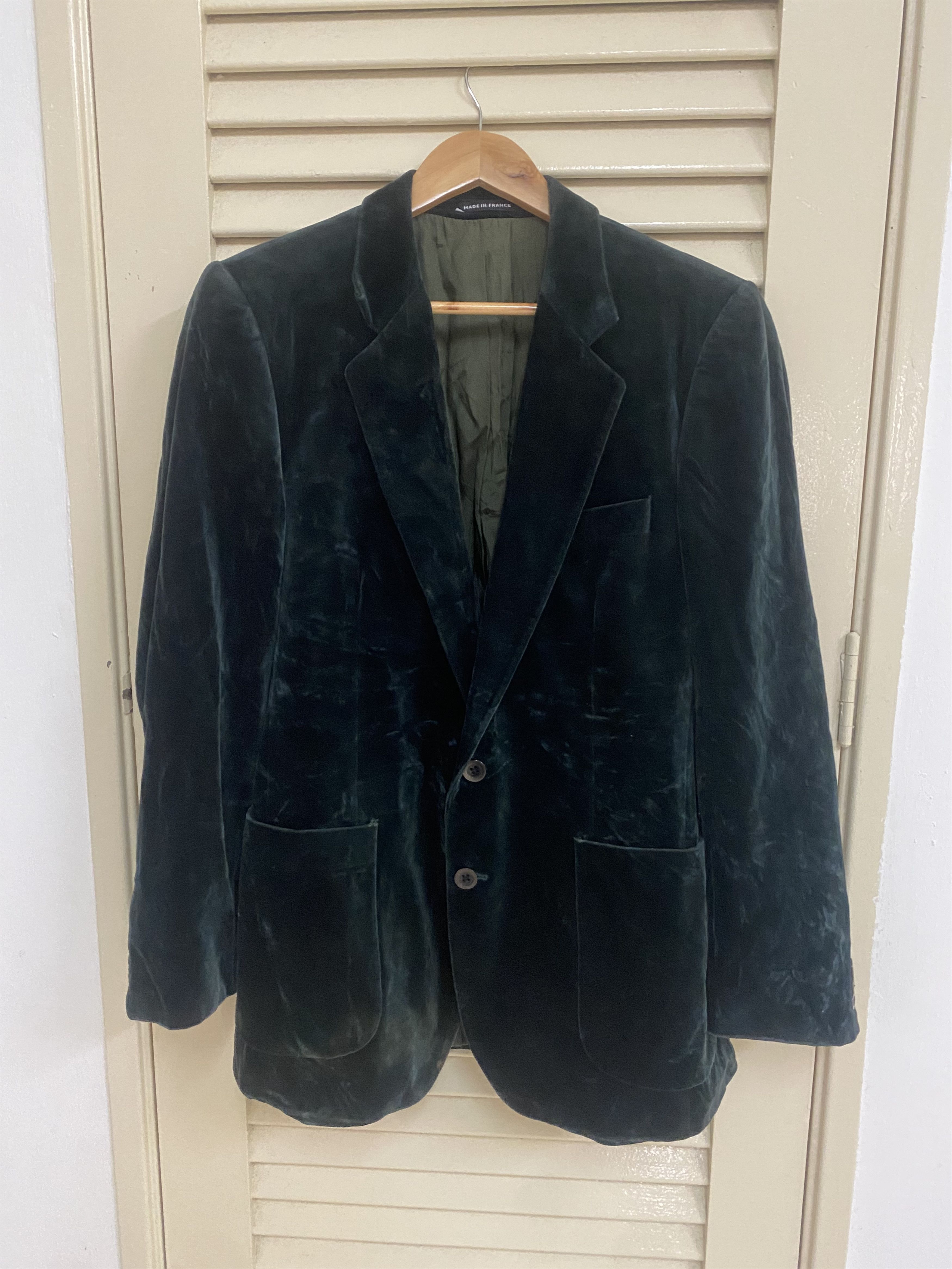 Saint Laurent Paris Hedi Slimane Era Slim Green Velvet Blazer Size 40L - 1 Thumbnail