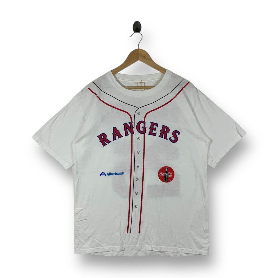 NFL Vintage 90s Texas Rangers Rafael MLB Baseball Coca-Cola Tee Size US XL / EU 56 / 4 - 1 Thumbnail