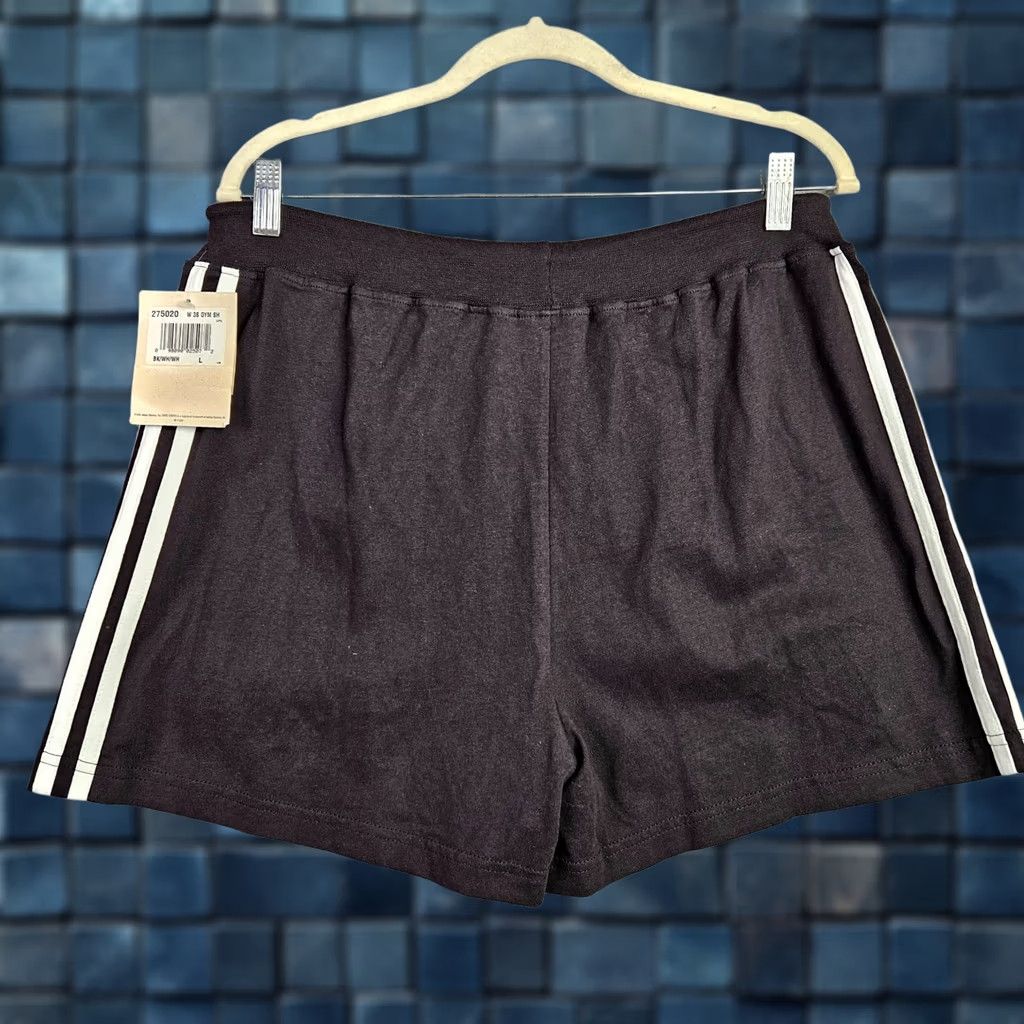 Adidas Adidas Shorts Large Black Athletic Running Gym Drawstring 3 Stripe Women Size 36" / US 14 / IT 50 - 1 Thumbnail