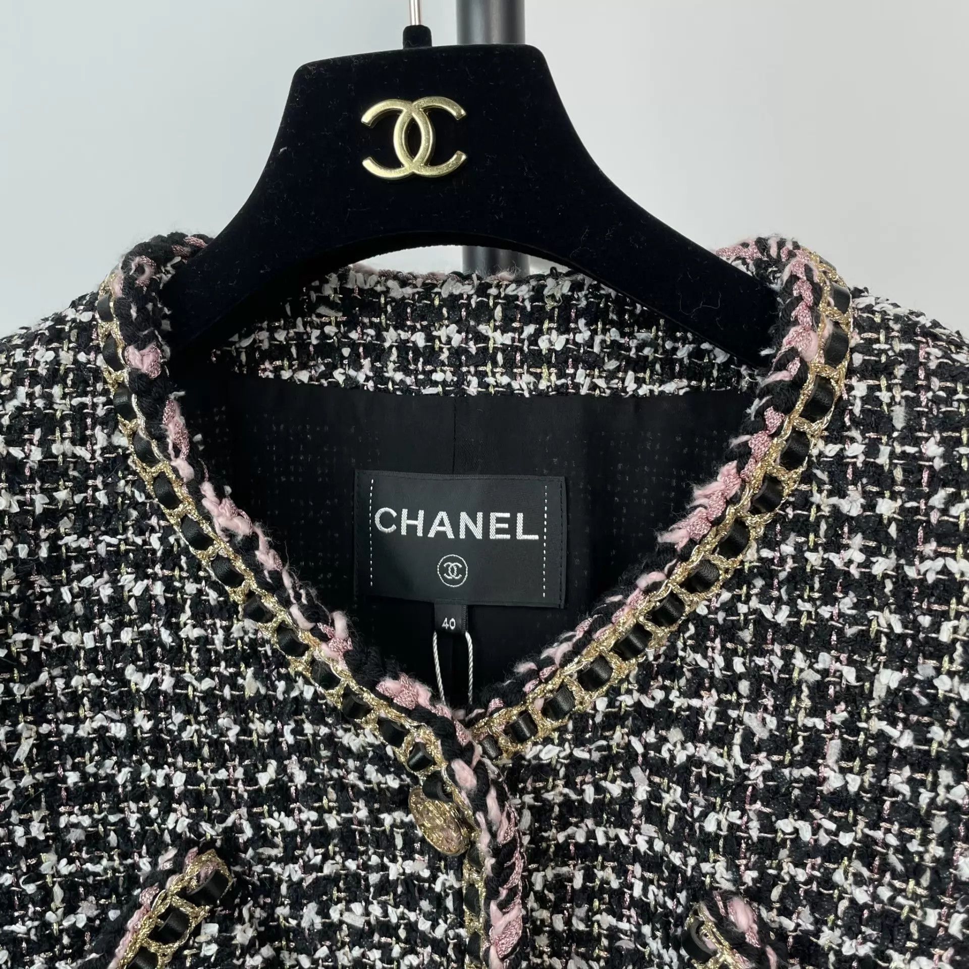 Chanel Chanel 40 EU wool coat black and white colorblocked Size M / US 6-8 / IT 42-44 - 4 Thumbnail