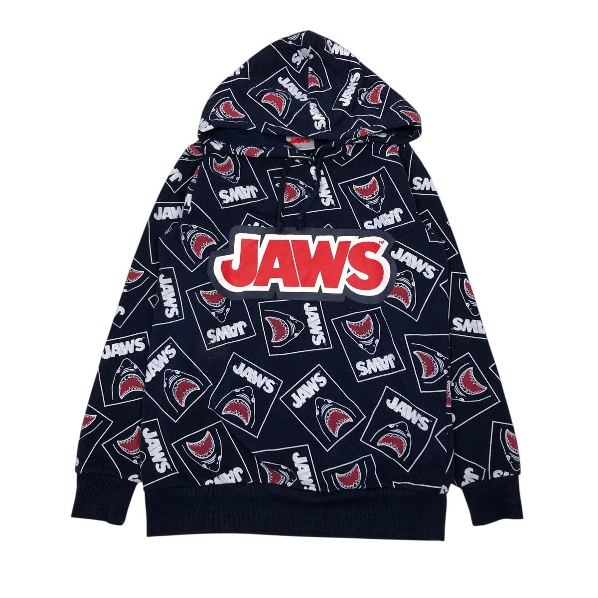 Japanese Brand 🔥VINTAGE HOODIE PULL OVER JAWS MOVIE FULL PRINT RARE DESIGN Size US M / EU 48-50 / 2 - 1 Thumbnail