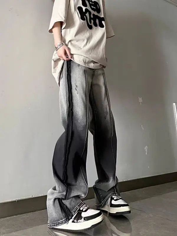 Japanese Brand VIBE Double-stitched gradient zipper bootcut jeans Size US 34 / EU 50 - 5 Thumbnail