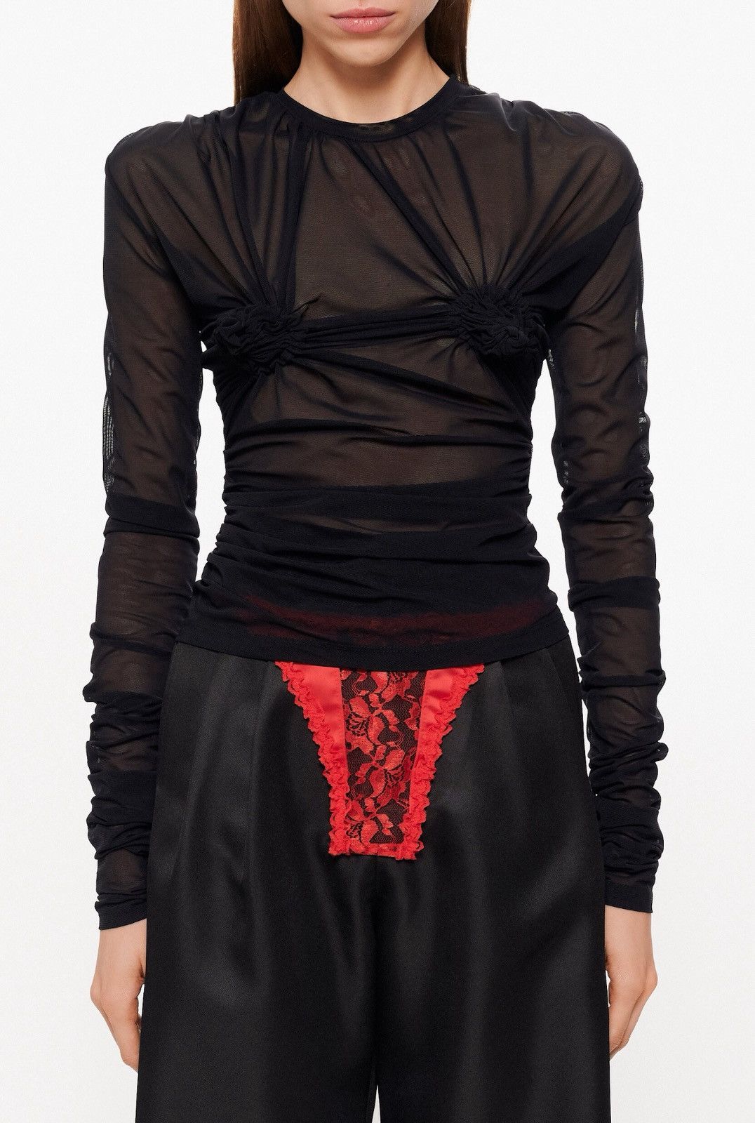 Vaquera Last Vaquera Sheer Black Top Size XS / US 0-2 / IT 36-38 - 1 Thumbnail