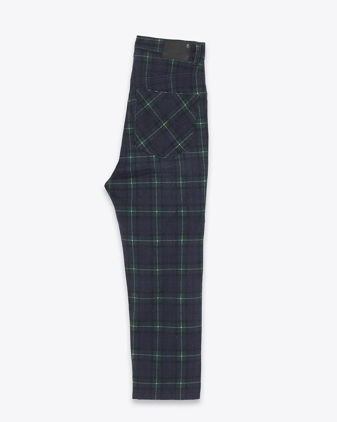 R13 R13 Lisa Baggy Tailored Drop Tartan Green Navy Pants Size 30" / US 8 / IT 44 - 2 Thumbnail