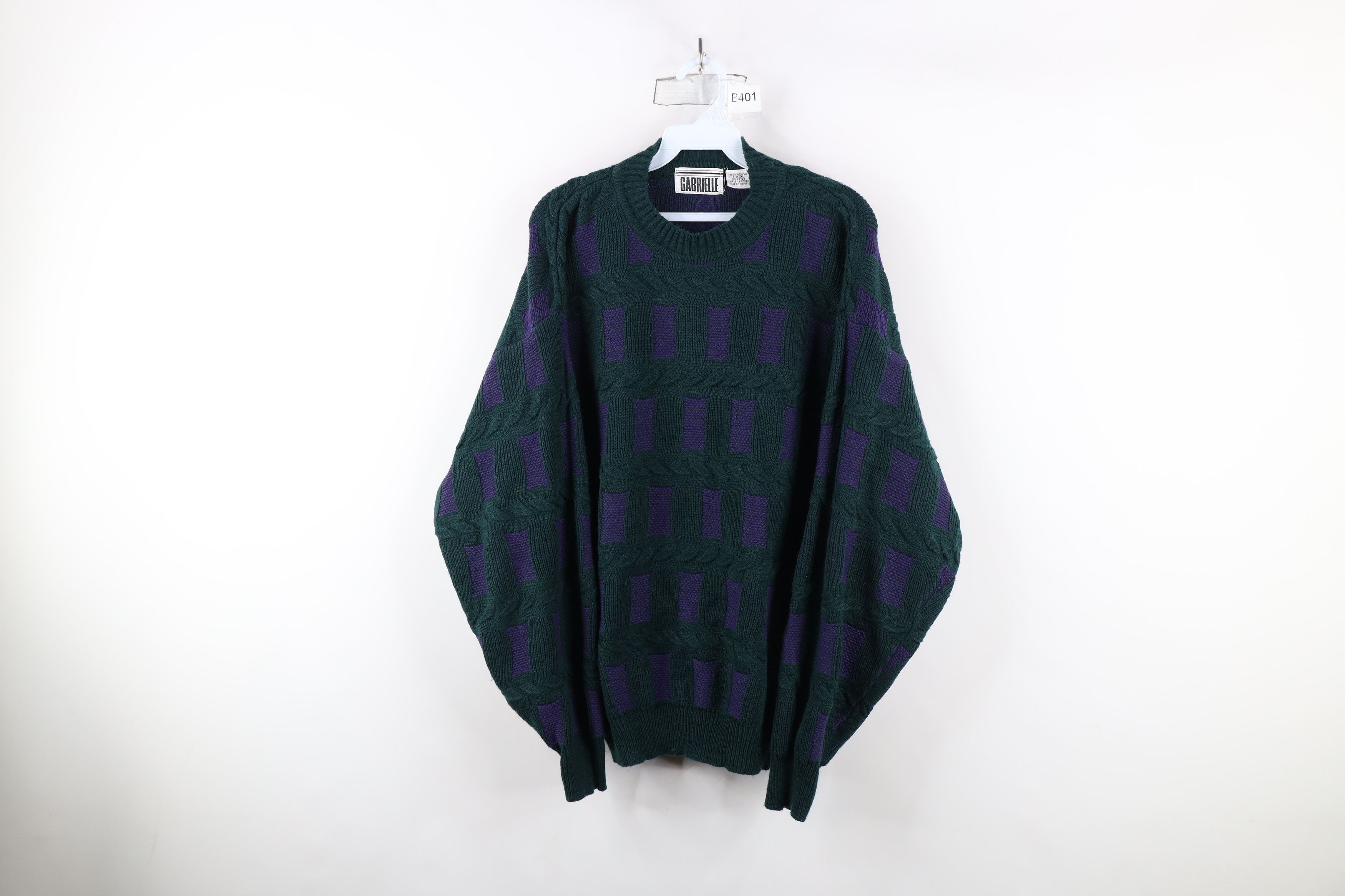 Vintage Vintage 90s Streetwear Chunky Cable Knit Crewneck Sweater Size XL / US 12-14 / IT 48-50 - 1 Thumbnail