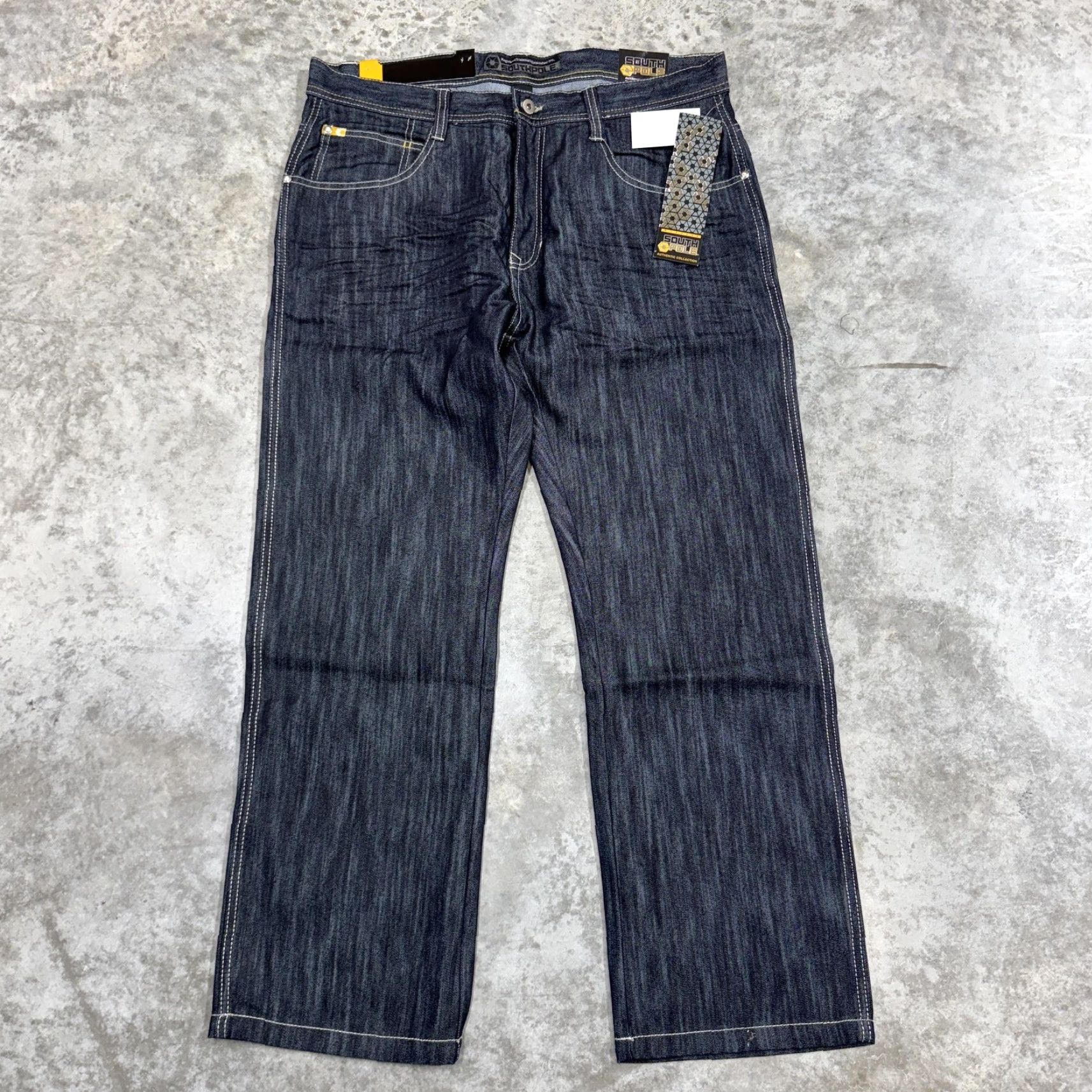 Southpole Southpole Jeans Mens 38x30 Rinse Indigo Slim Straight Dark Wash Denim 5 Pocket Size US 38 / EU 54 - 5 Thumbnail