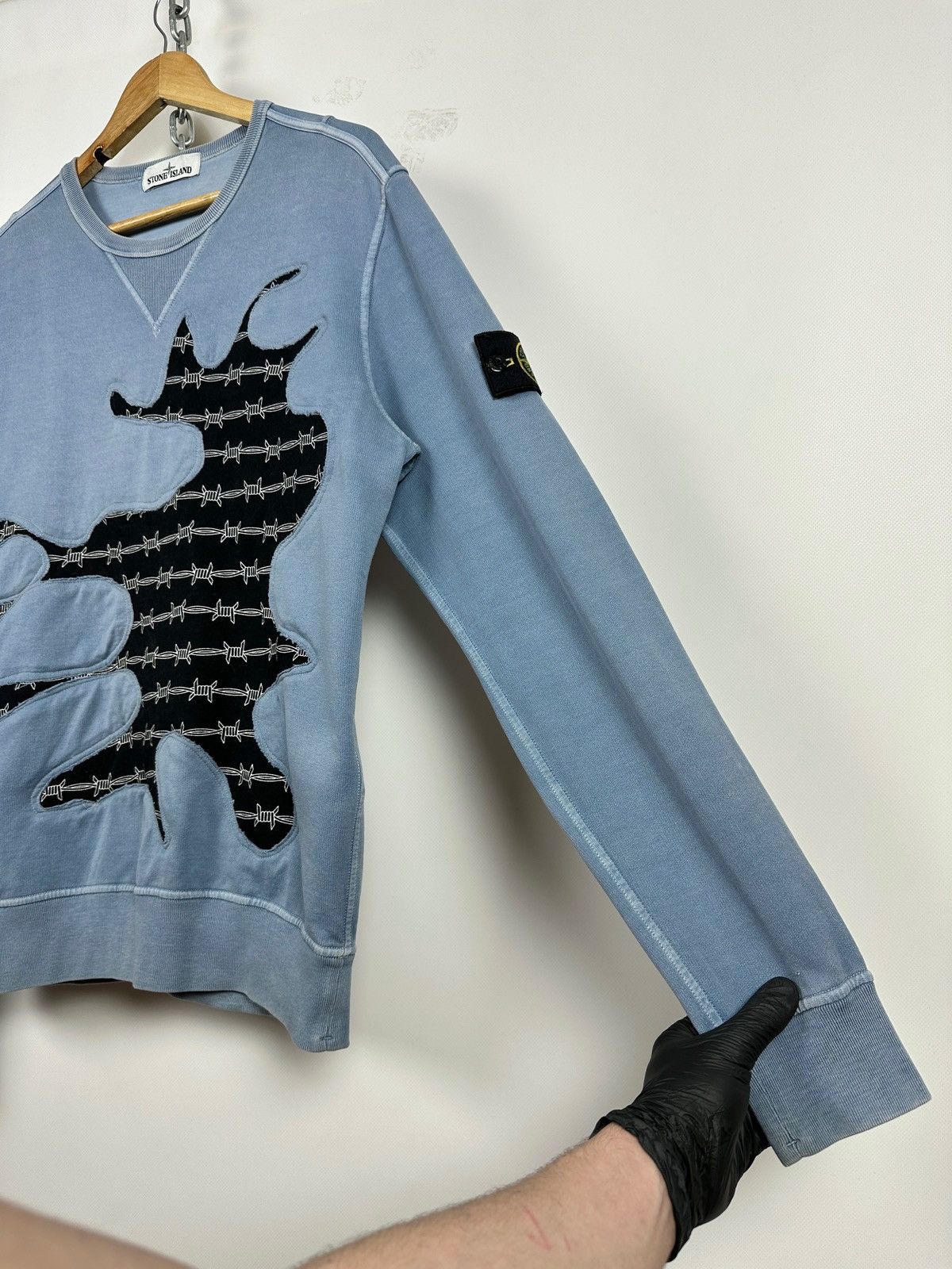 Stone Island Stone Island Custom Garment Dyed Blue Sweatshirt Size US L / EU 52-54 / 3 - 13 Thumbnail