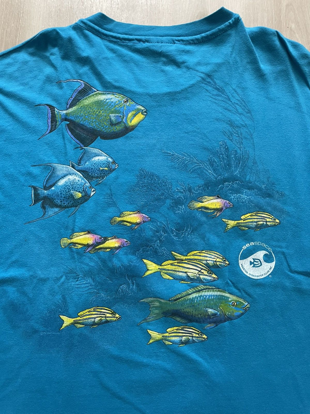 Vintage Vintage 90s Double Sided Houston Sea Space Shirt Mens XL Size US XL / EU 56 / 4 - 2 Thumbnail