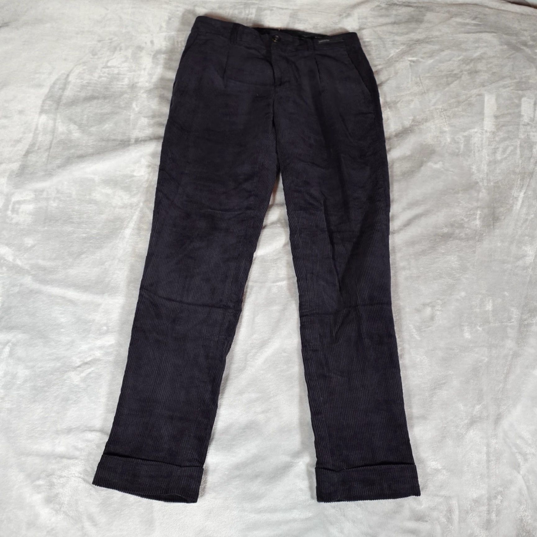 Scotch & Soda Scotch & Soda Slim Chino Pants Mens 28x29 Blue Corduroy Cuffed Preppy Size US 28 / EU 44 - 4 Thumbnail