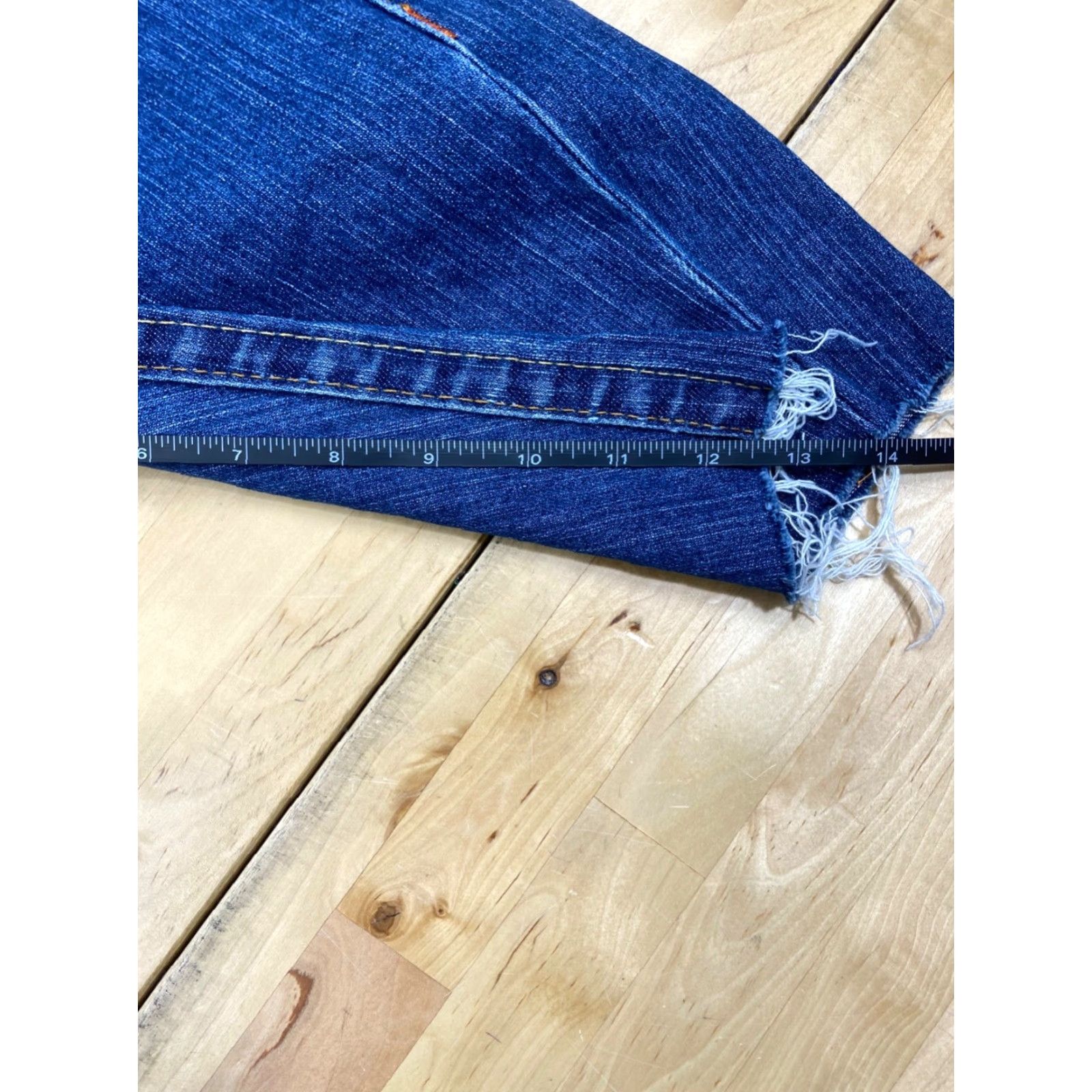 True Religion True Religion Jeans Shorts Mens 29 Casual 12" Inseam Blue Denim Cut Offs Flats Front 7055 Size US 29 - 6 Thumbnail
