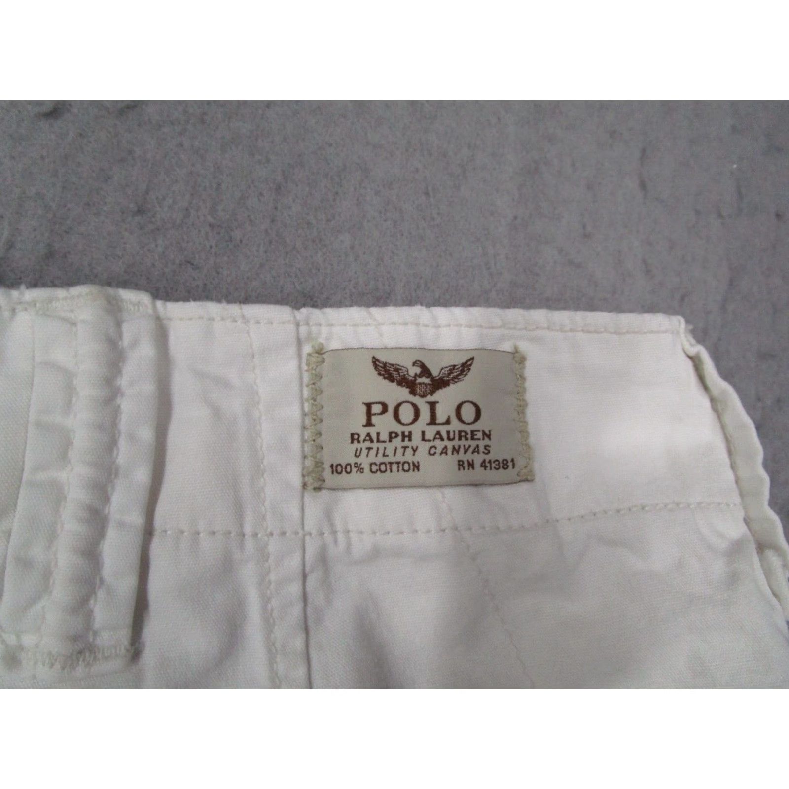 Polo Ralph Lauren VINTAGE Polo Ralph Lauren Mens 40 White Cotton Cargo Shorts Size US L / EU 52-54 / 3 - 5 Thumbnail