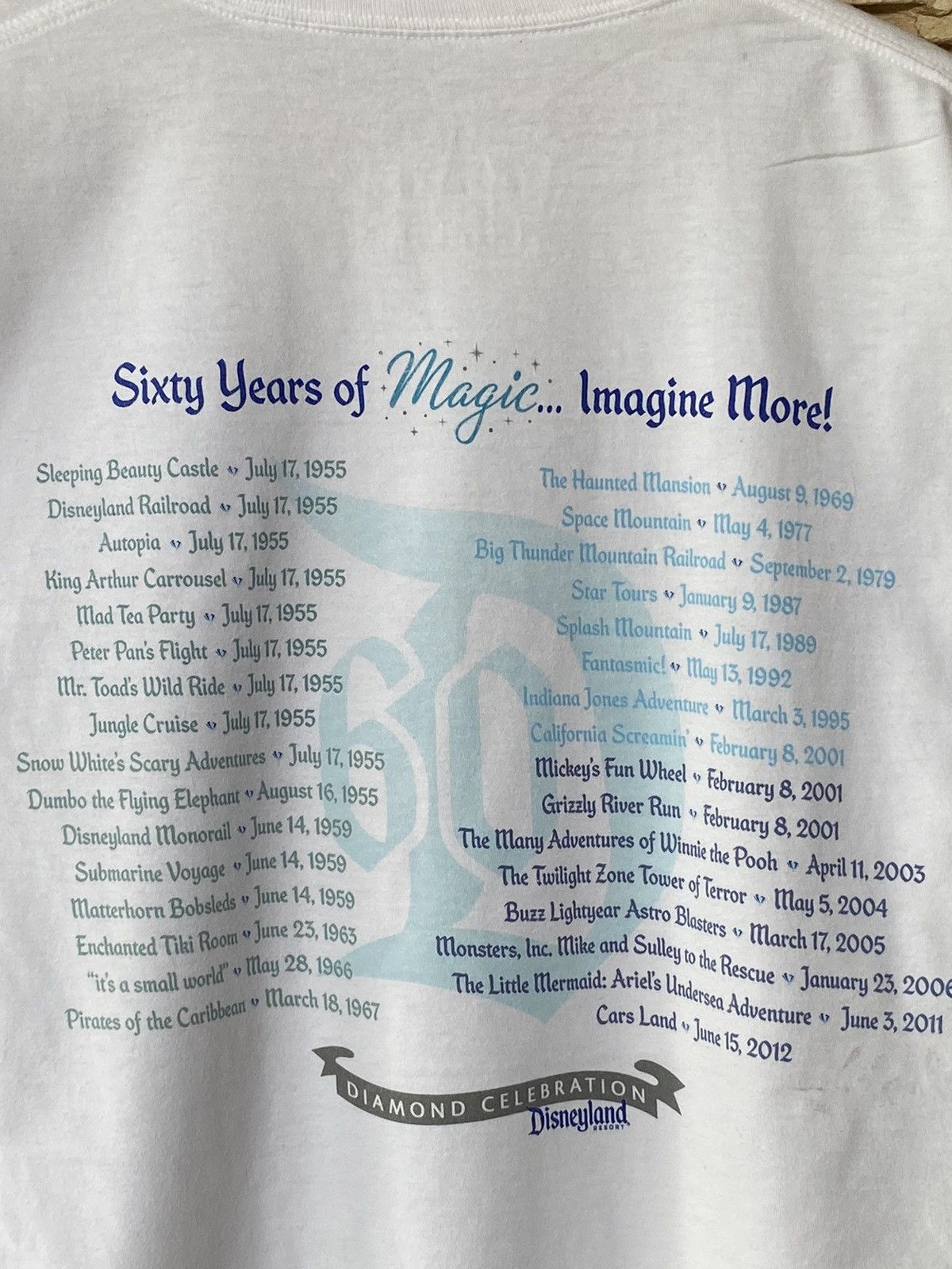 Disney Disneyland 60 years Anniversary Celebration Backhit Print Tees Mickey Mouse Vtg Vintage Size US M / EU 48-50 / 2 - 4 Thumbnail