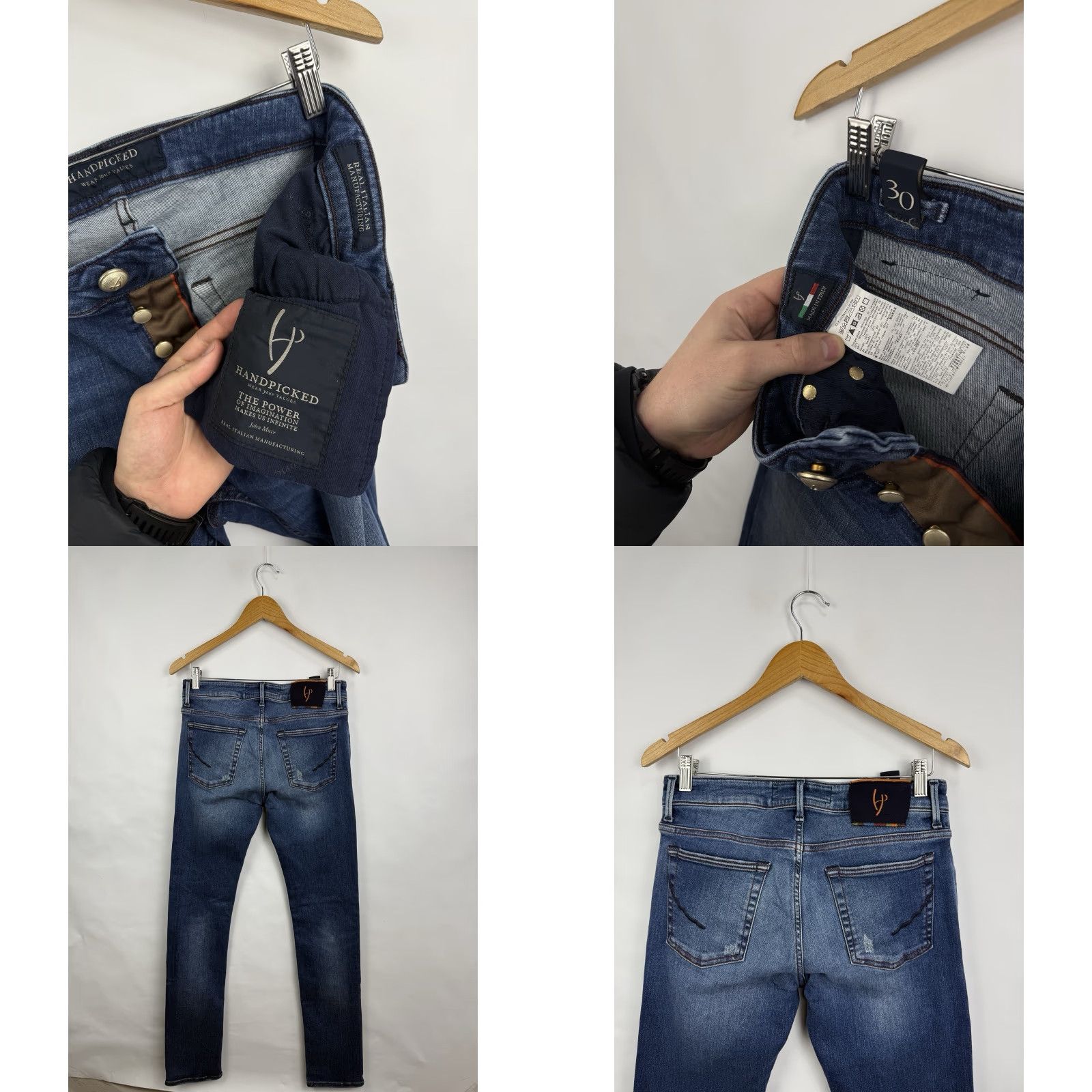 Vintage Handpicked Luxury Jeans Made in Italy Slim Fit Size 30 Jeans Mens Slim 30 Blue 32.68 Inseam Size US 30 / EU 46 - 8 Thumbnail