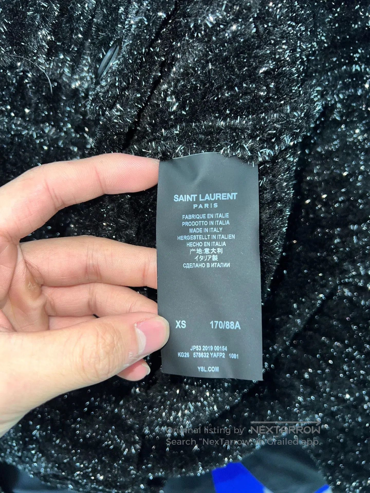 Saint Laurent Paris Saint Laurent Black Glitter Cardigan. Size US XS / EU 42 / 0 - 5 Thumbnail