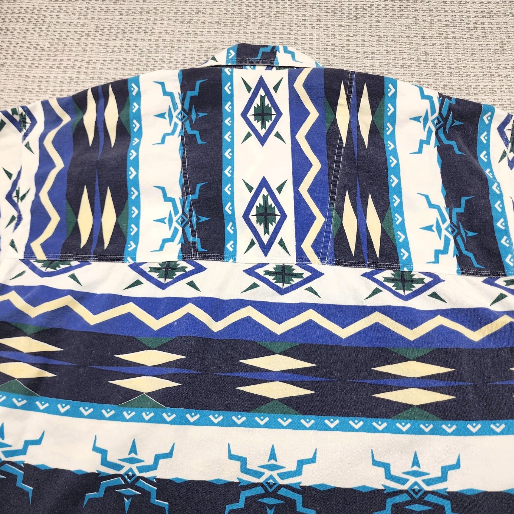 Vintage Motto Reddot Shirt Mens Large Blue Aztec Southwestern Button Up Western Shirt Size US XL / EU 56 / 4 - 6 Thumbnail