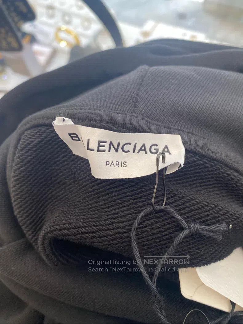 Balenciaga Balenciaga Black Hoodie with Logo, Size L Size US XXS / EU 40 - 3 Thumbnail