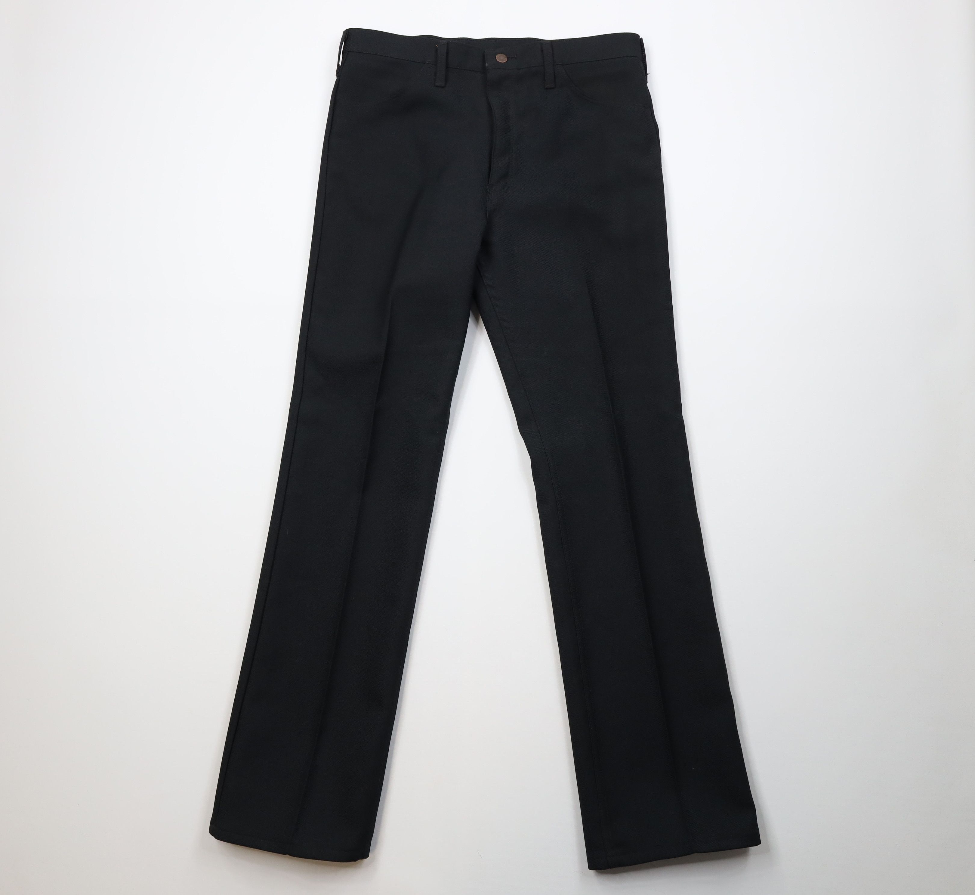 Wrangler Vintage 70s Wrangler Flared Wide Leg Chino Pants Black USA Size US 34 / EU 50 - 1 Thumbnail
