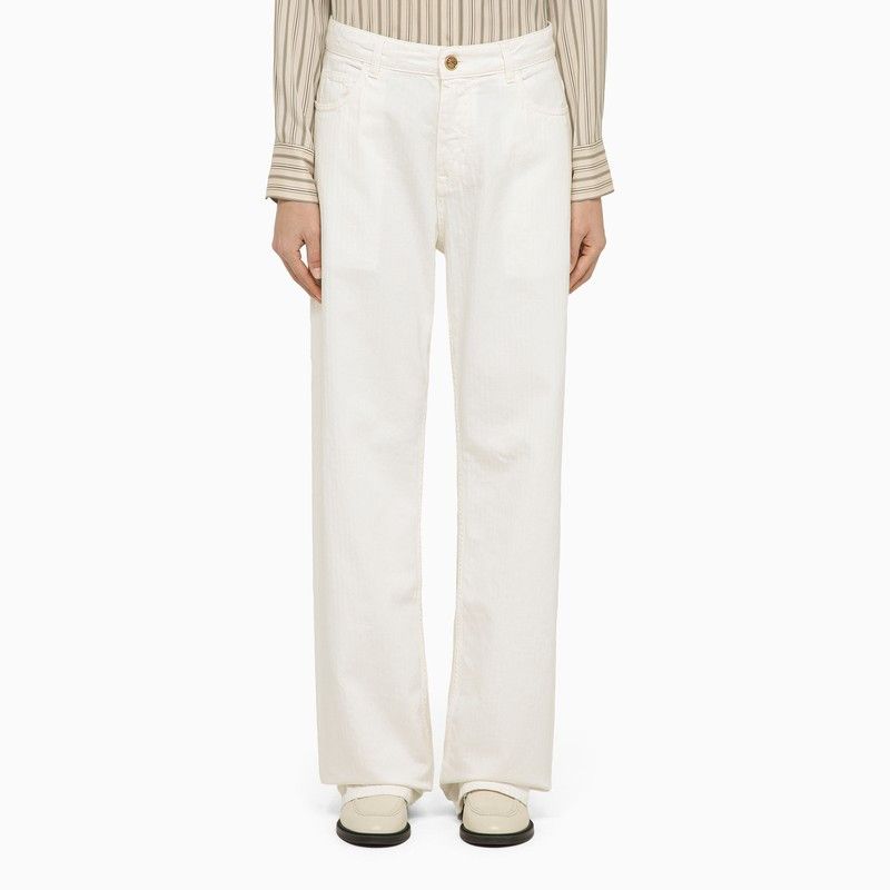 image of Etro White Denim Baggy Jeans, Women's (Size 26)