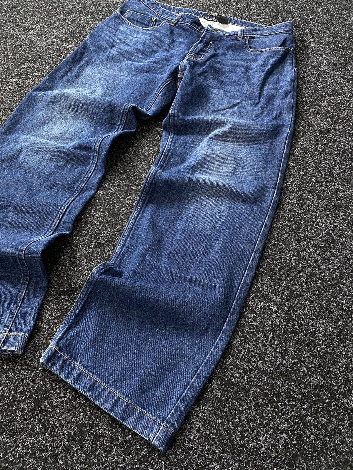 Vintage Vintage 00s Heavy denim Spirit Motors biker baggy pants Size US 36 / EU 52 - 3 Thumbnail