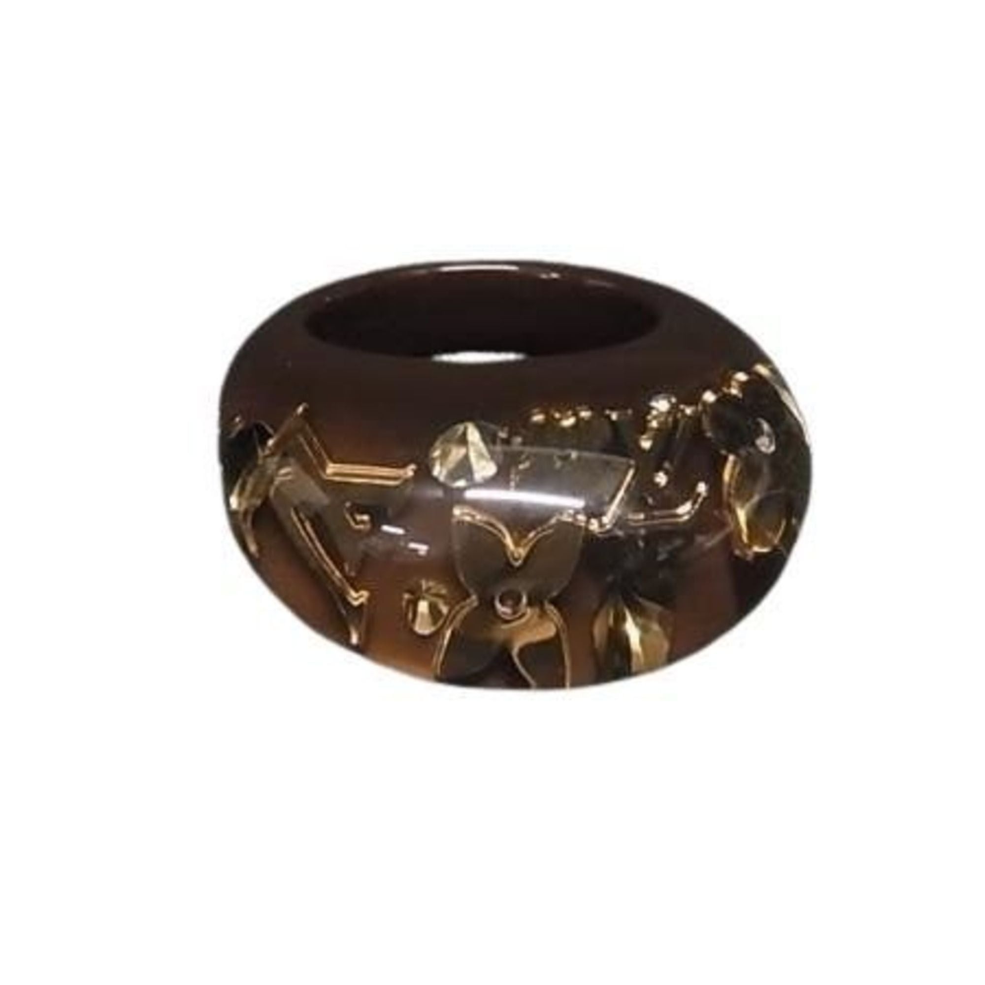 Louis Vuitton LOUIS VUITTON Berg Inclusion Ring in Brown Resin for Women Size ONE SIZE - 1 Thumbnail