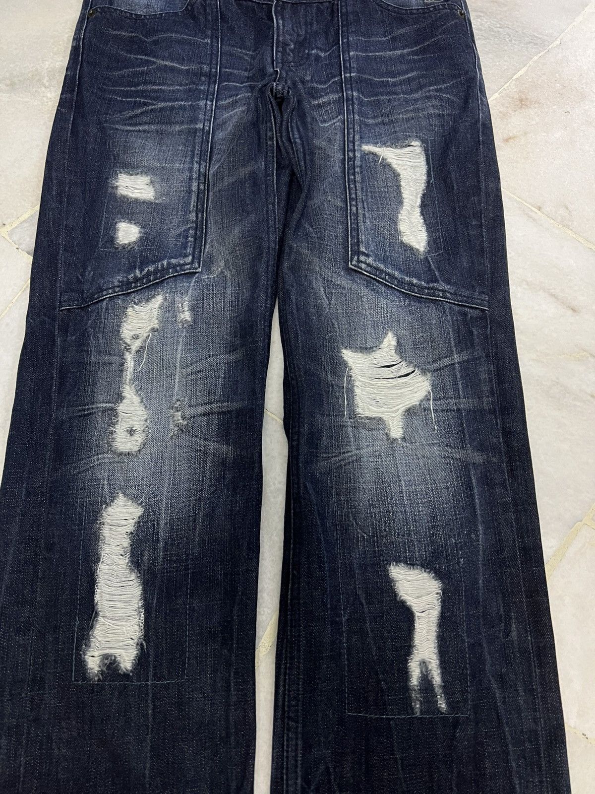 Japanese Brand 💥Vintage 90’s Style Karl Kani Double Knee Distress Jean Size US 30 / EU 46 - 6 Thumbnail