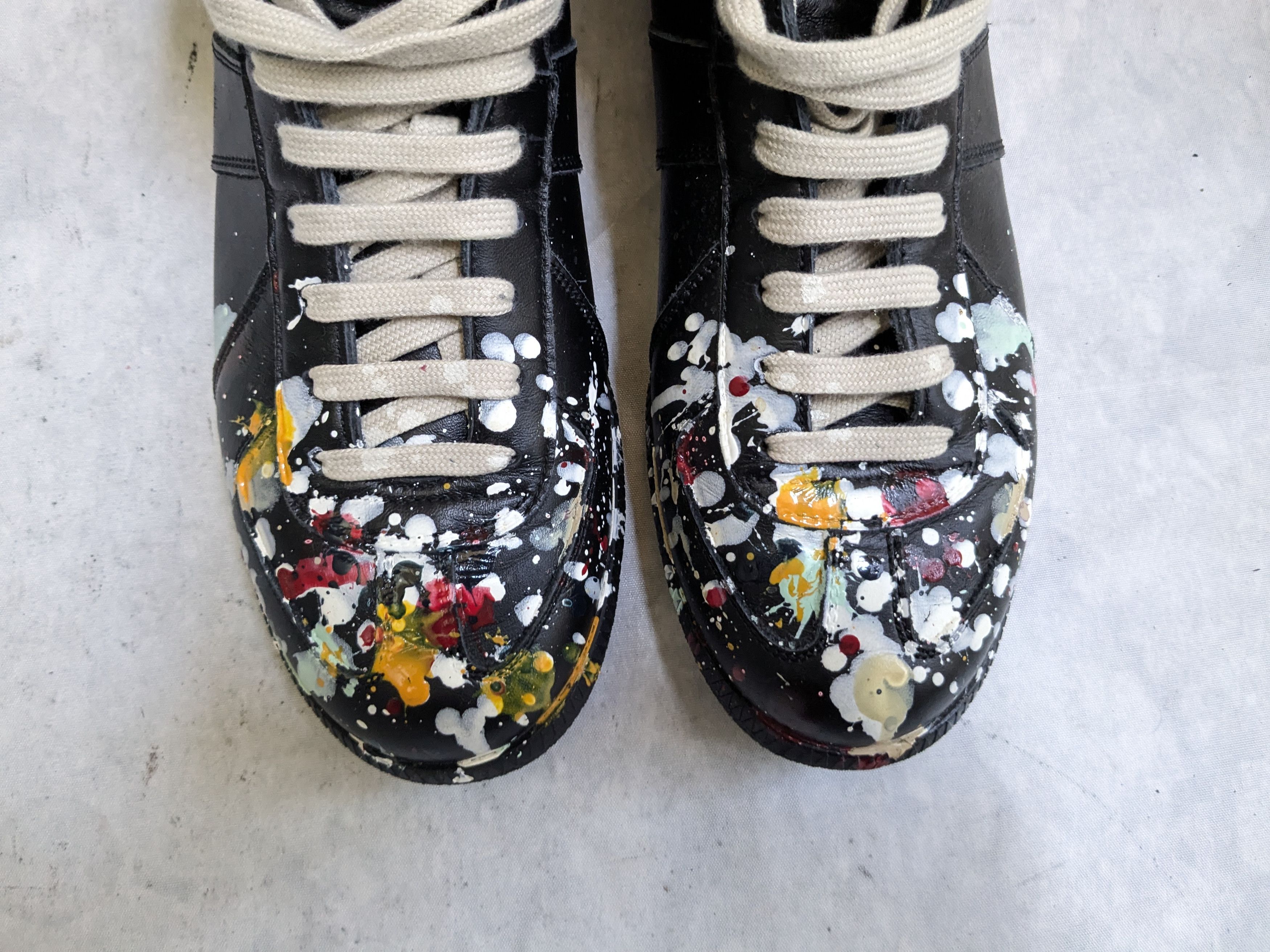 Maison Margiela Maison Margiela GAT Replica Paint Splatter Black 9 42 Highs Size US 9 / EU 42 - 3 Thumbnail