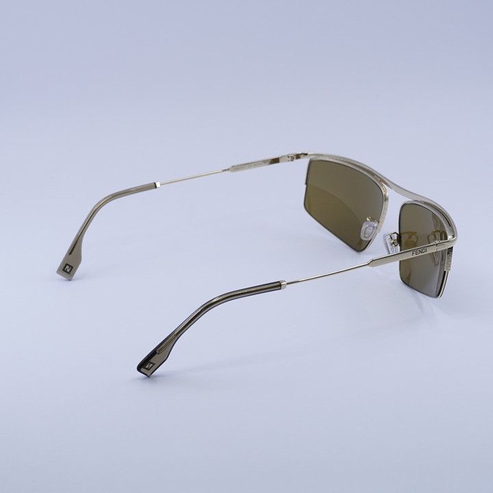 Fendi Fendi FE40141U 32E Sunglasses Gold Rectangle Frame Size ONE SIZE - 11 Thumbnail