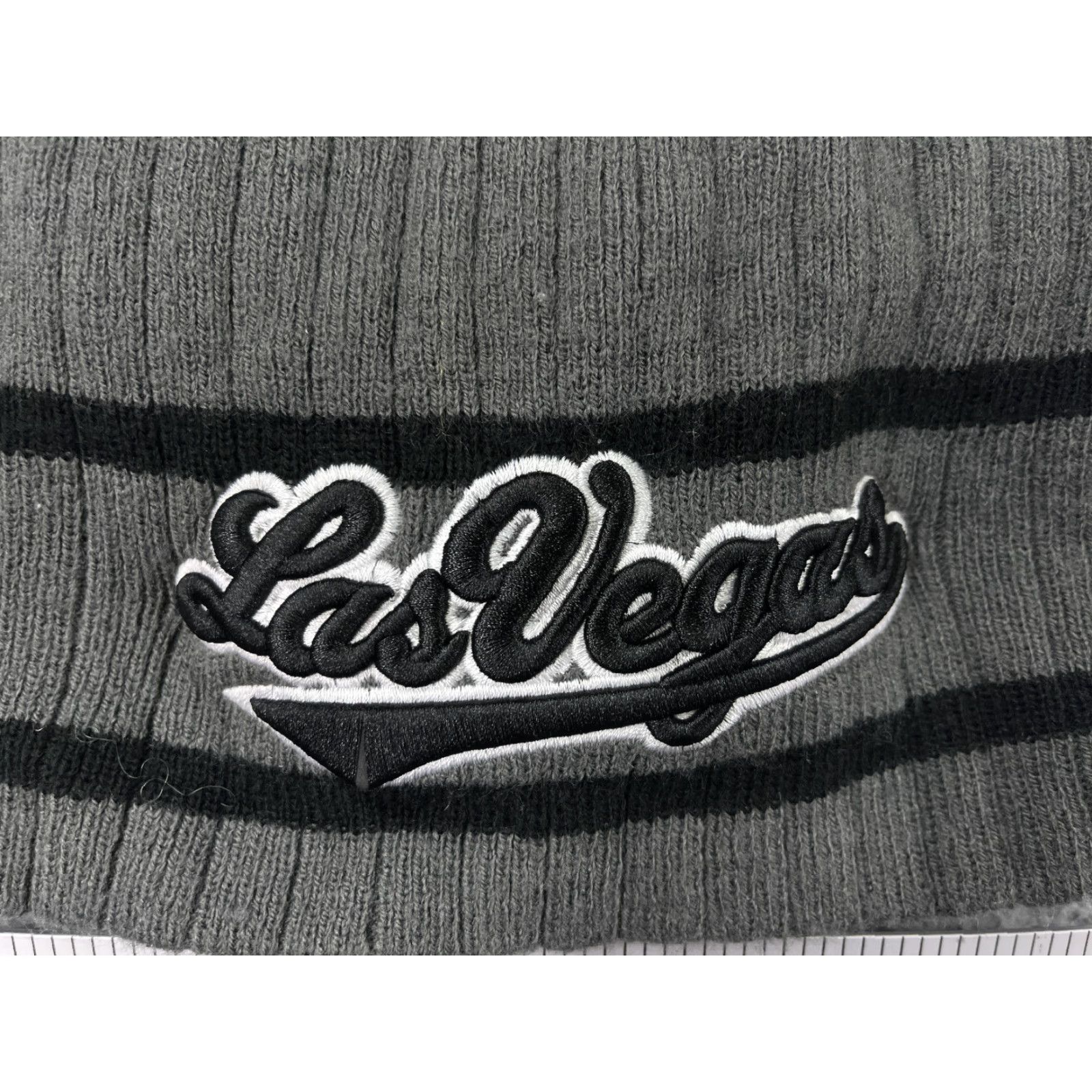 Vintage Las Vegas Beanie Toque Adult One Size Gray Black Embroidered Knit Acrylic - Hat - Unbranded - City USA Theme Size ONE SIZE - 2 Thumbnail