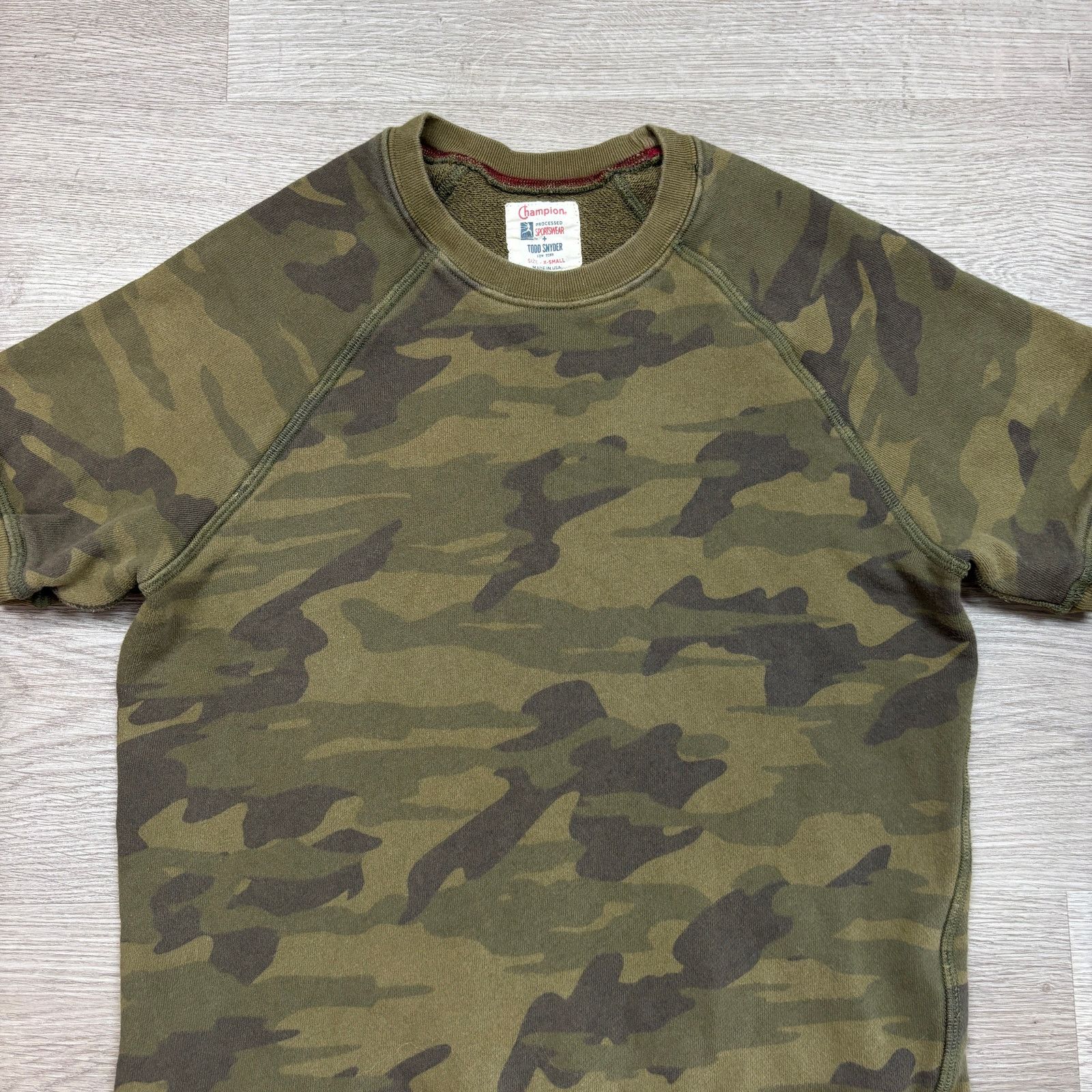 Champion × Todd Snyder Todd Snyder Champion Fatigue Camo Short Sleeve Sweatshirt XS Size US XS / EU 42 / 0 - 2 Thumbnail