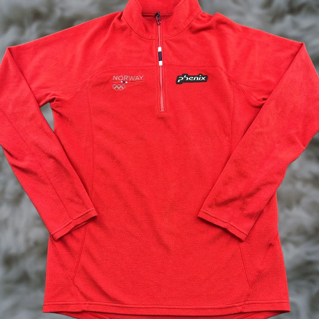Vintage Phenix Norway Olympic Team Mens Ski Top 1/4 Zip Fleece Mid Layer Red Winter Size US L / EU 52-54 / 3 - 1 Thumbnail