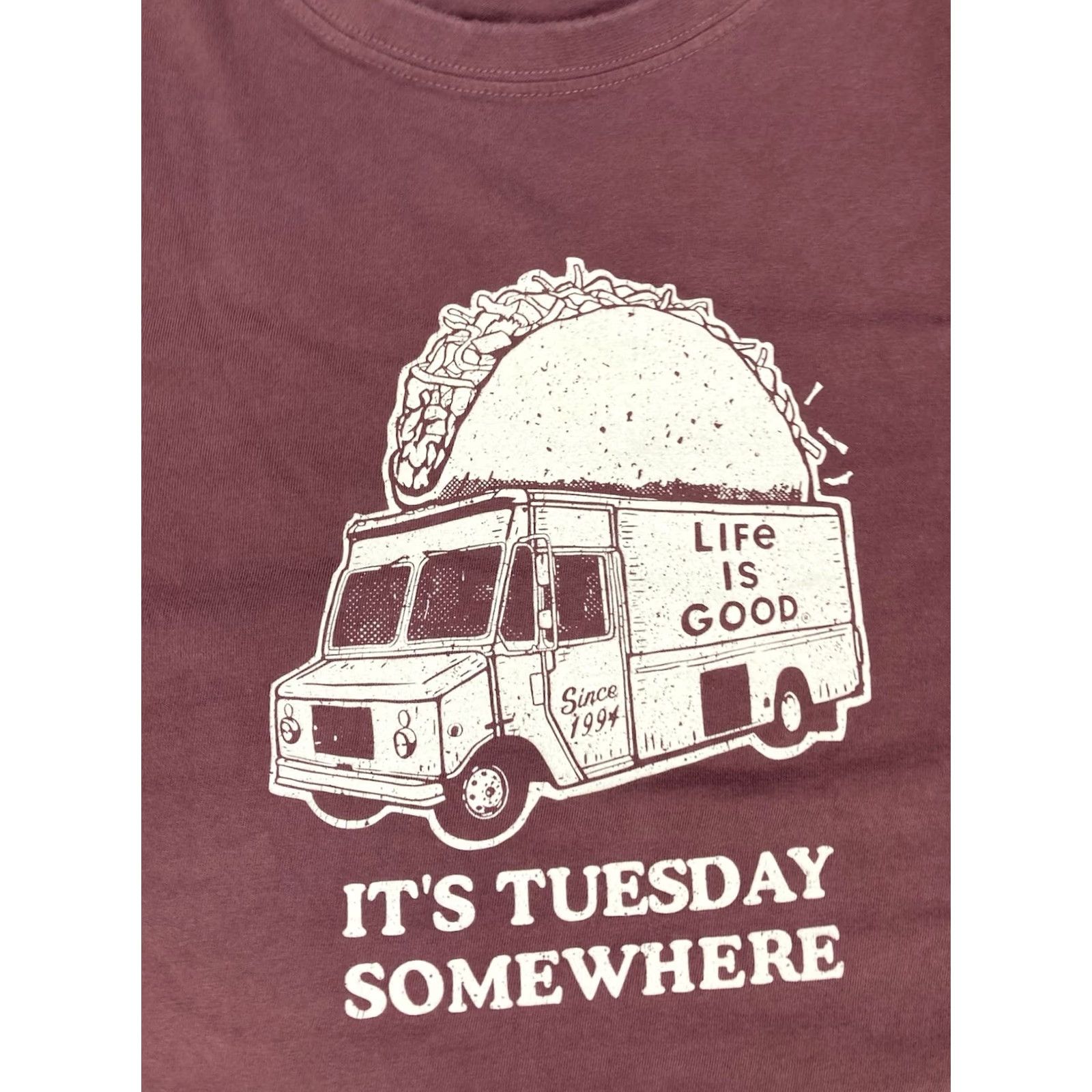 Life is Good Life is Good Crusher It's Tuesday Somewhere Taco Graphic T-shirt Men XL Red Size US XL / EU 56 / 4 - 2 Thumbnail