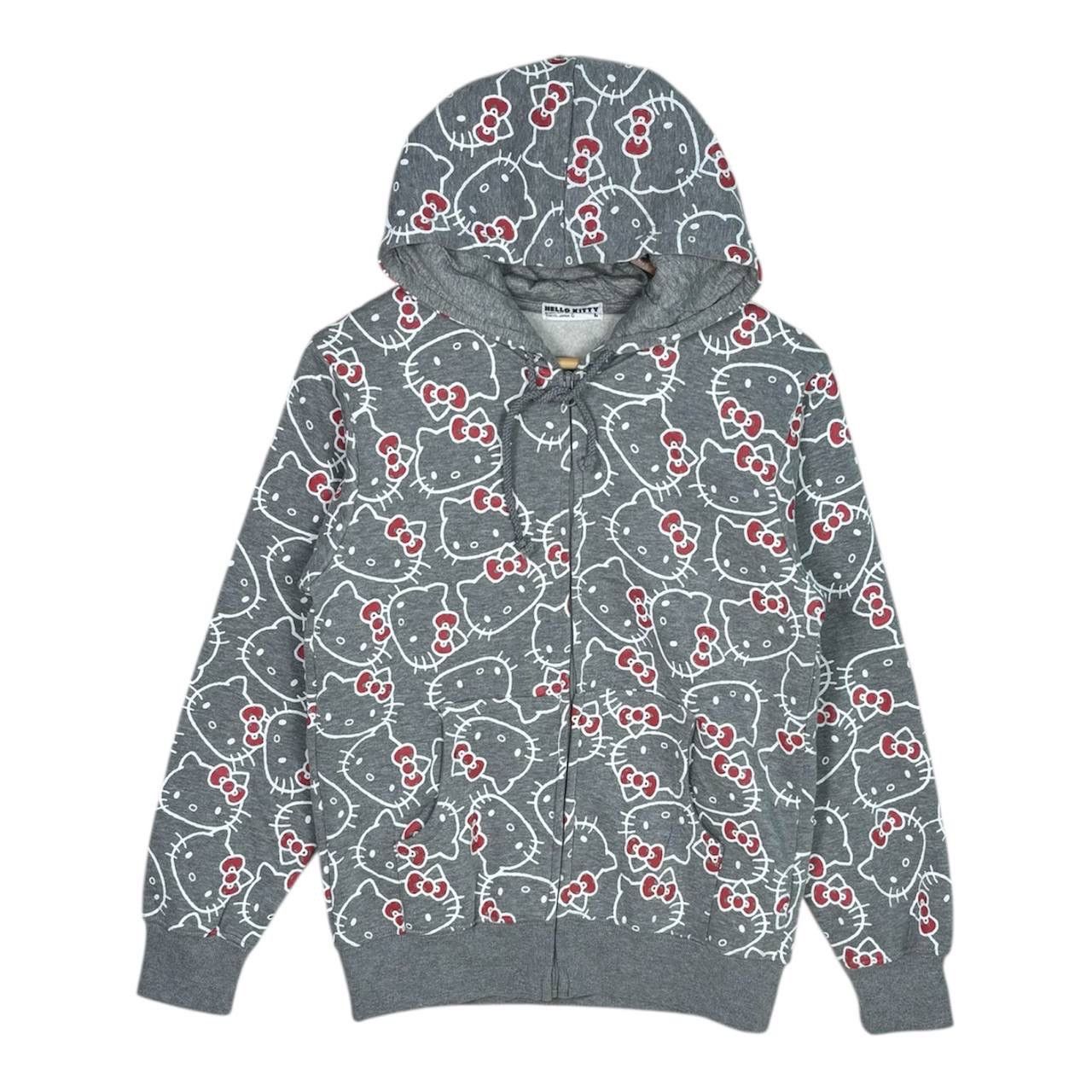Anime VINTAGE HELLO KITTY OVERPRINT HOODIE FULL ZIPPER GREY L Size US L / EU 52-54 / 3 - 1 Thumbnail