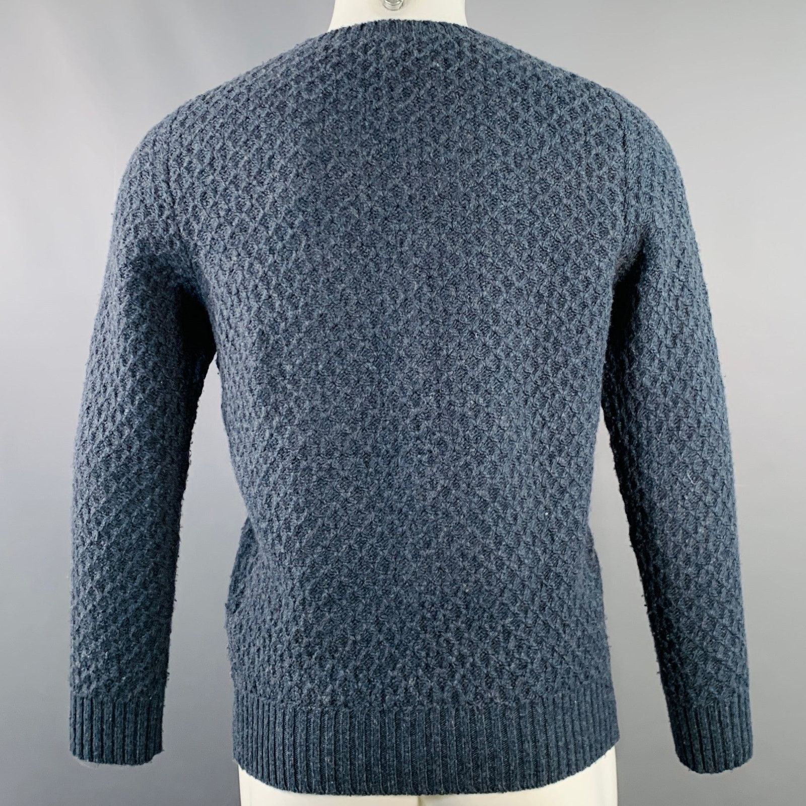 Other Size M Blue Grey Diamond Cable Knit Wool Crew Neck Sweater Size US M / EU 48-50 / 2 - 4 Thumbnail