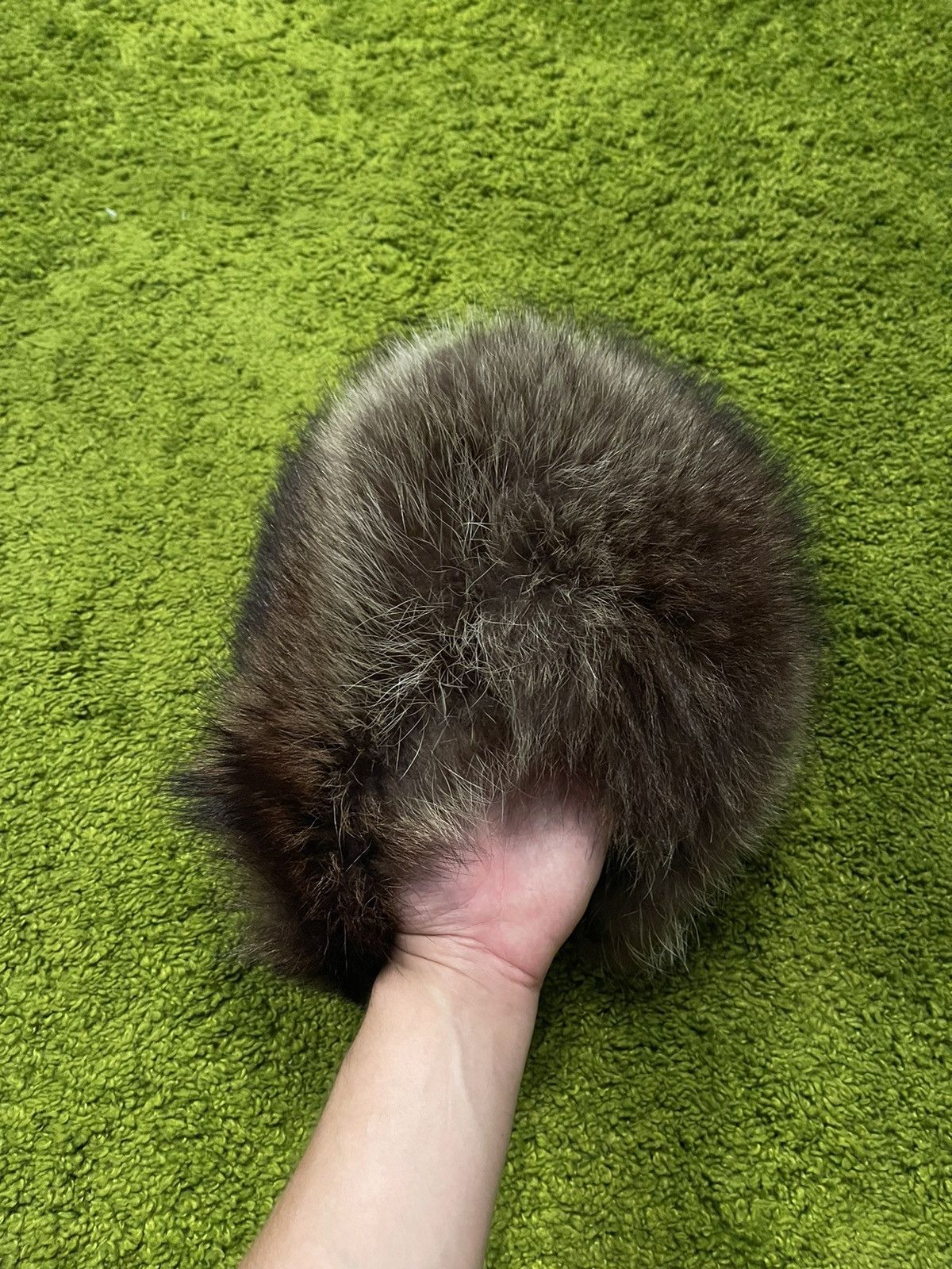Designer × Vintage Real Fur fuzzy Ushanka trapper checker hat Y2K Size ONE SIZE - 6 Thumbnail