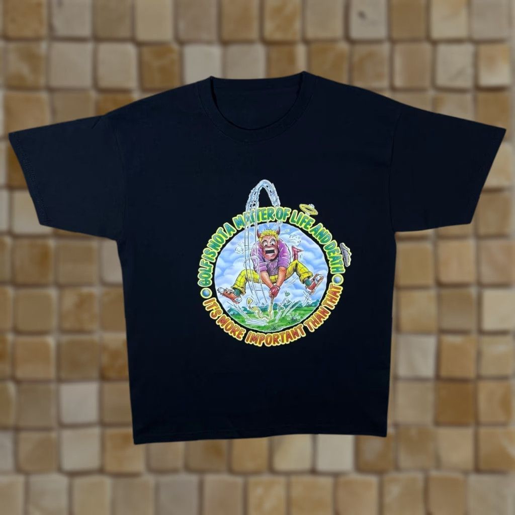 Alife Golf Is A Matter Of Life And Death (1992) Novelty Golf Black T-Shirt Large Mens Short Sleeve Cotton Shirt Regular Fit Size US L / EU 52-54 / 3 - 1 Thumbnail
