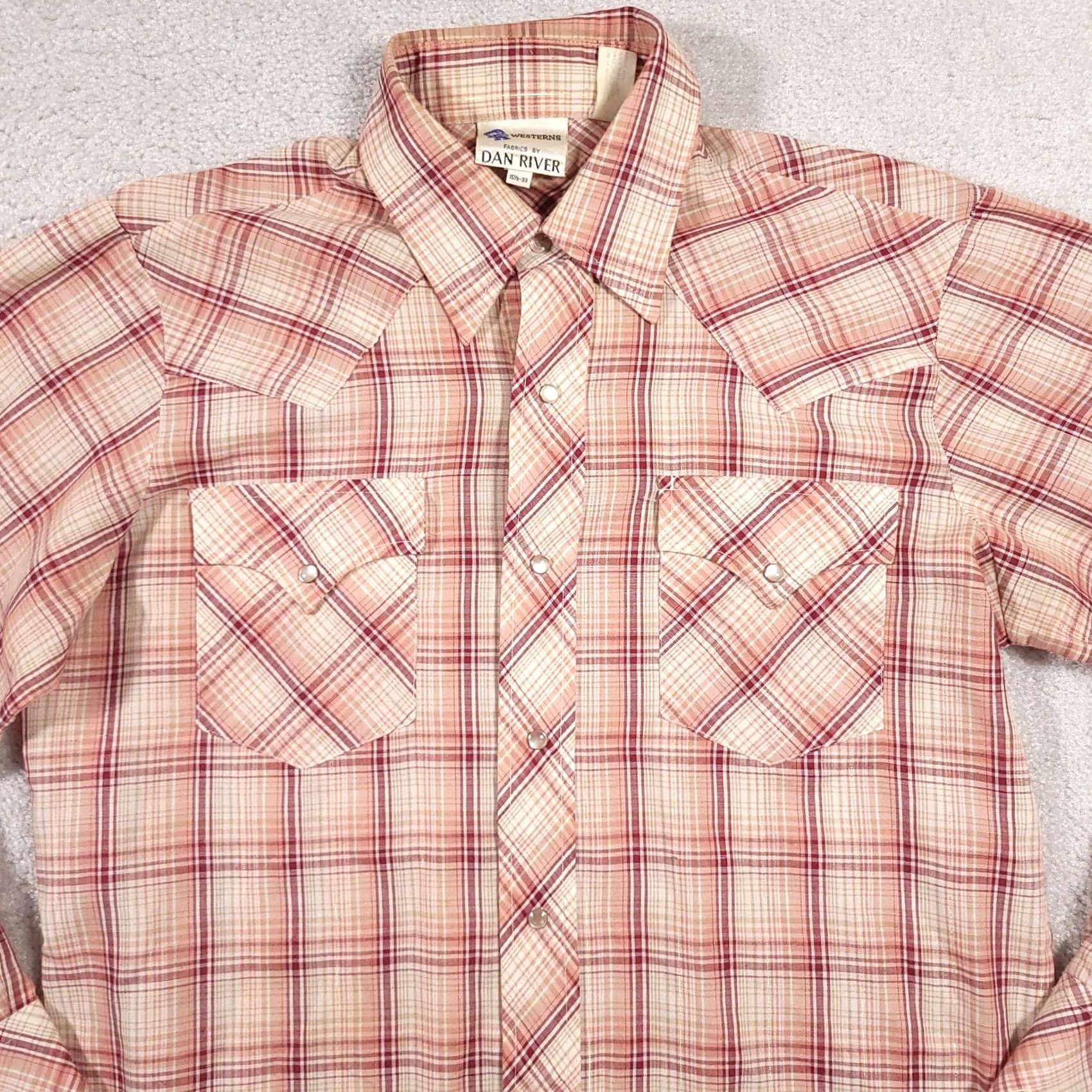 Vintage VINTAGE Dan River DR Westerns Long Sleeve Pearl Snap Shirt Mens 15.5 33 USA Made Size US L / EU 52-54 / 3 - 3 Thumbnail