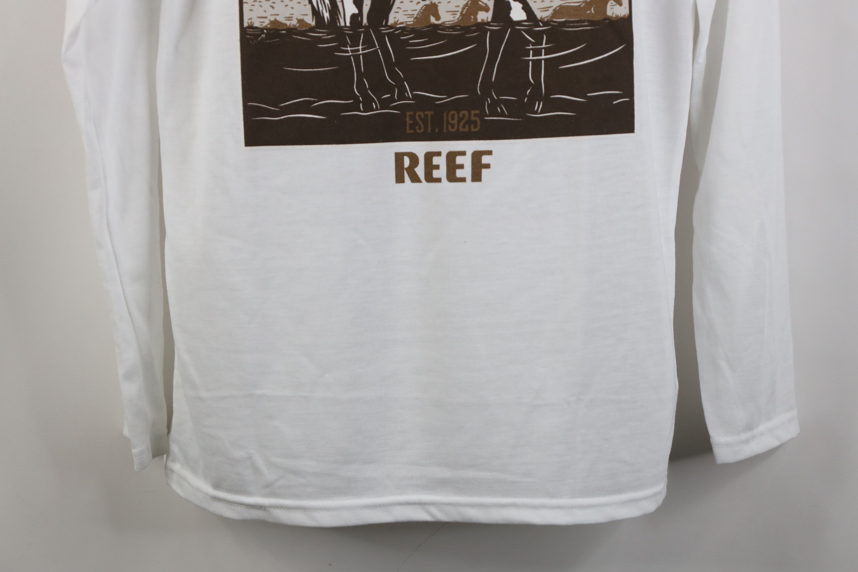 Vintage Reef Surfing Spell Surfboard Knit Long Sleeve T-Shirt White Size US S / EU 44-46 / 1 - 12 Thumbnail