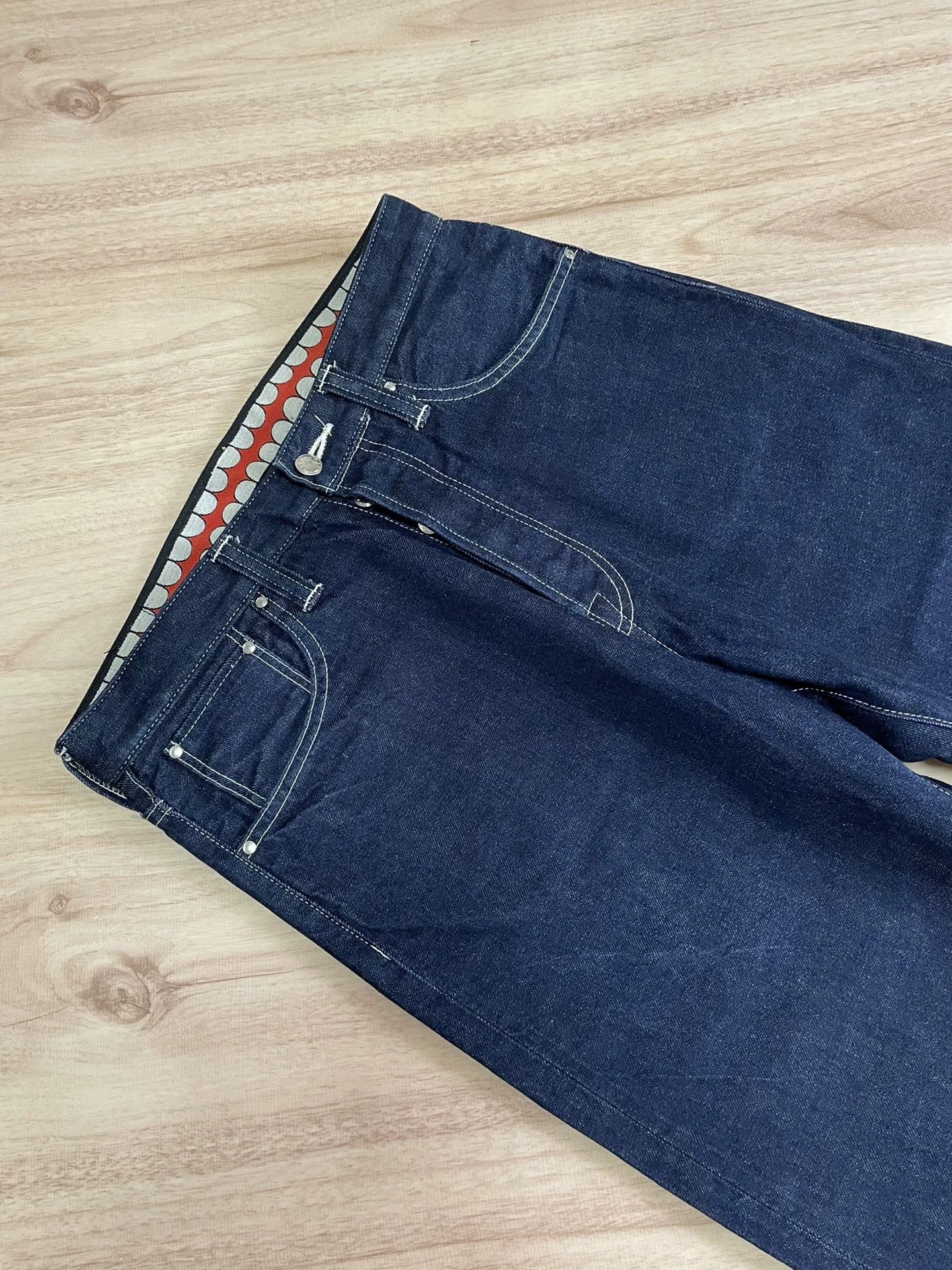 Original Fake OriginalFake KAWS Red Tooth Waist Raw Denim Jeans W30 GC Size US 30 / EU 46 - 4 Thumbnail