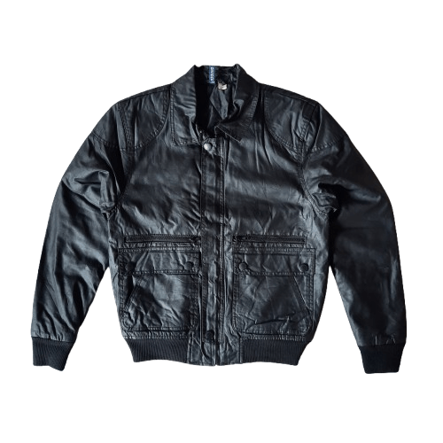 If Six Was Nine ⚒️ H&m super black rock star coated jacket Size US M / EU 48-50 / 2 - 1 Thumbnail