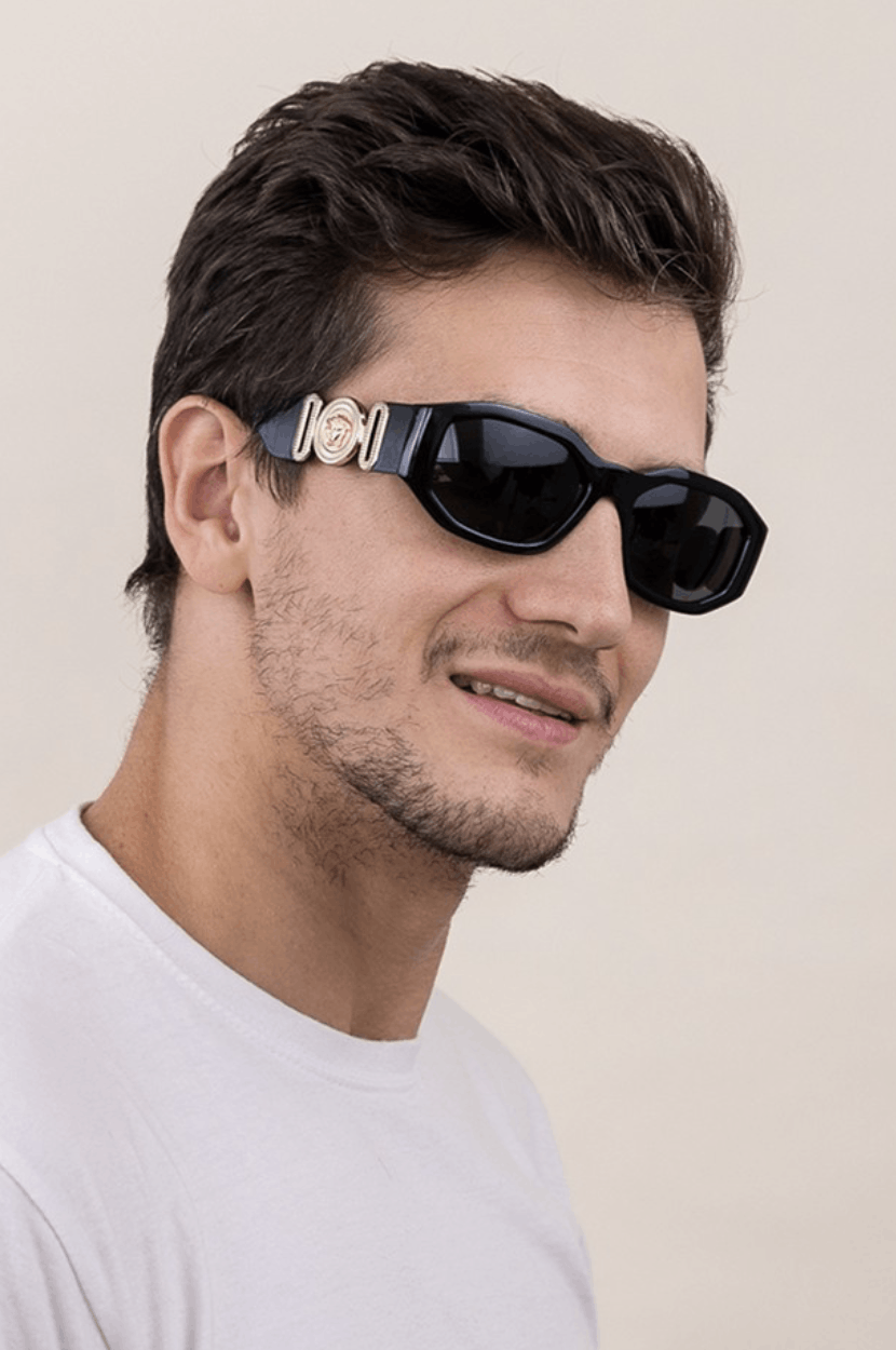 image of Versace Biggie Ve4361 - 542287 Sunglasses in Black, Men's
