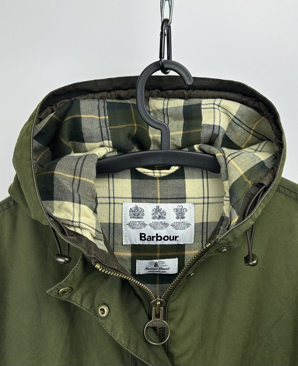 Barbour Barbour Rain Parka Waxed Cotton Green Women’s Jacket UK 12 Size M / US 6-8 / IT 42-44 - 3 Thumbnail