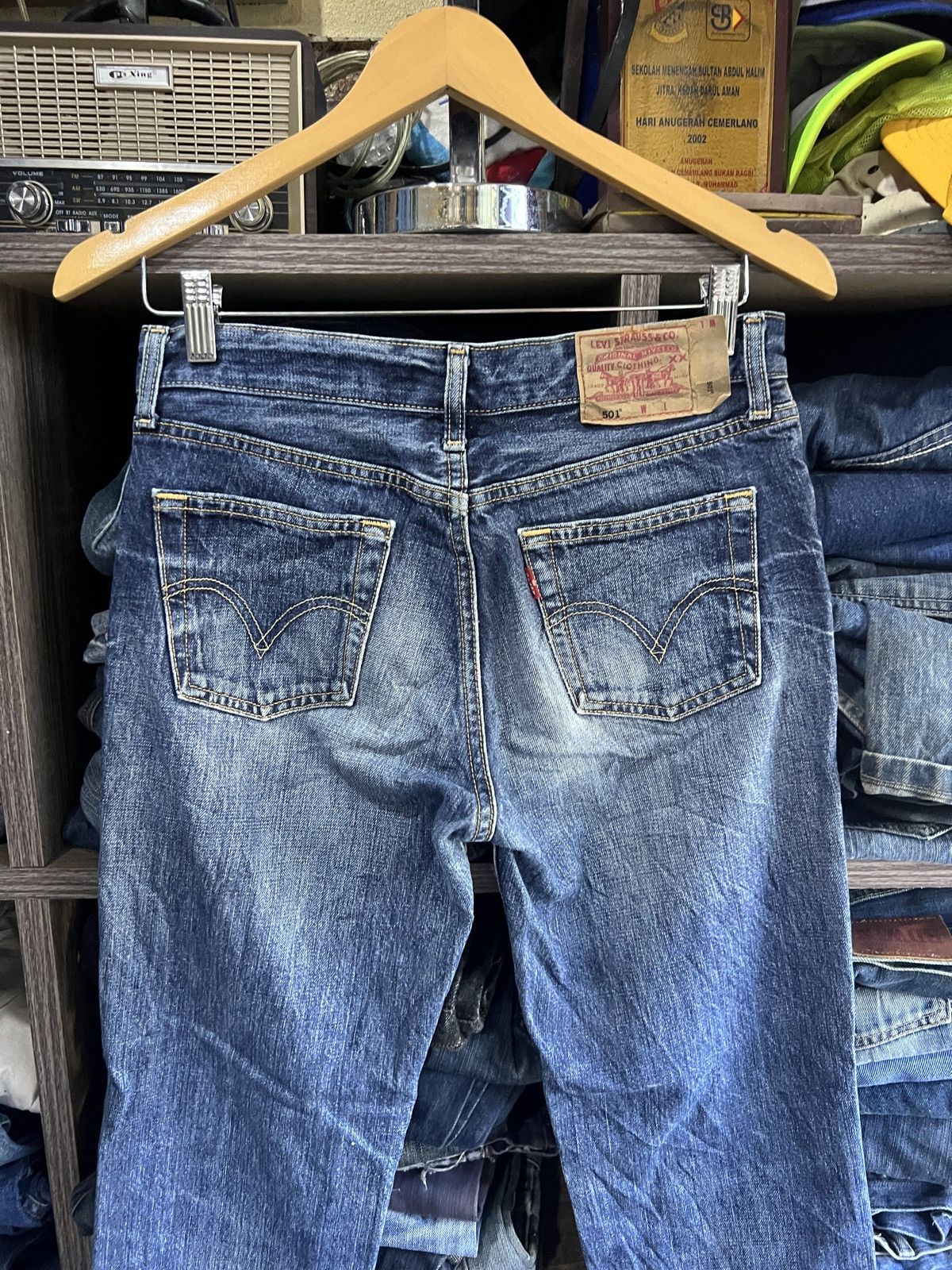 Levi's 🔥Levis 501 Button No 359 Distressed Denim Size 29" - 11 Thumbnail