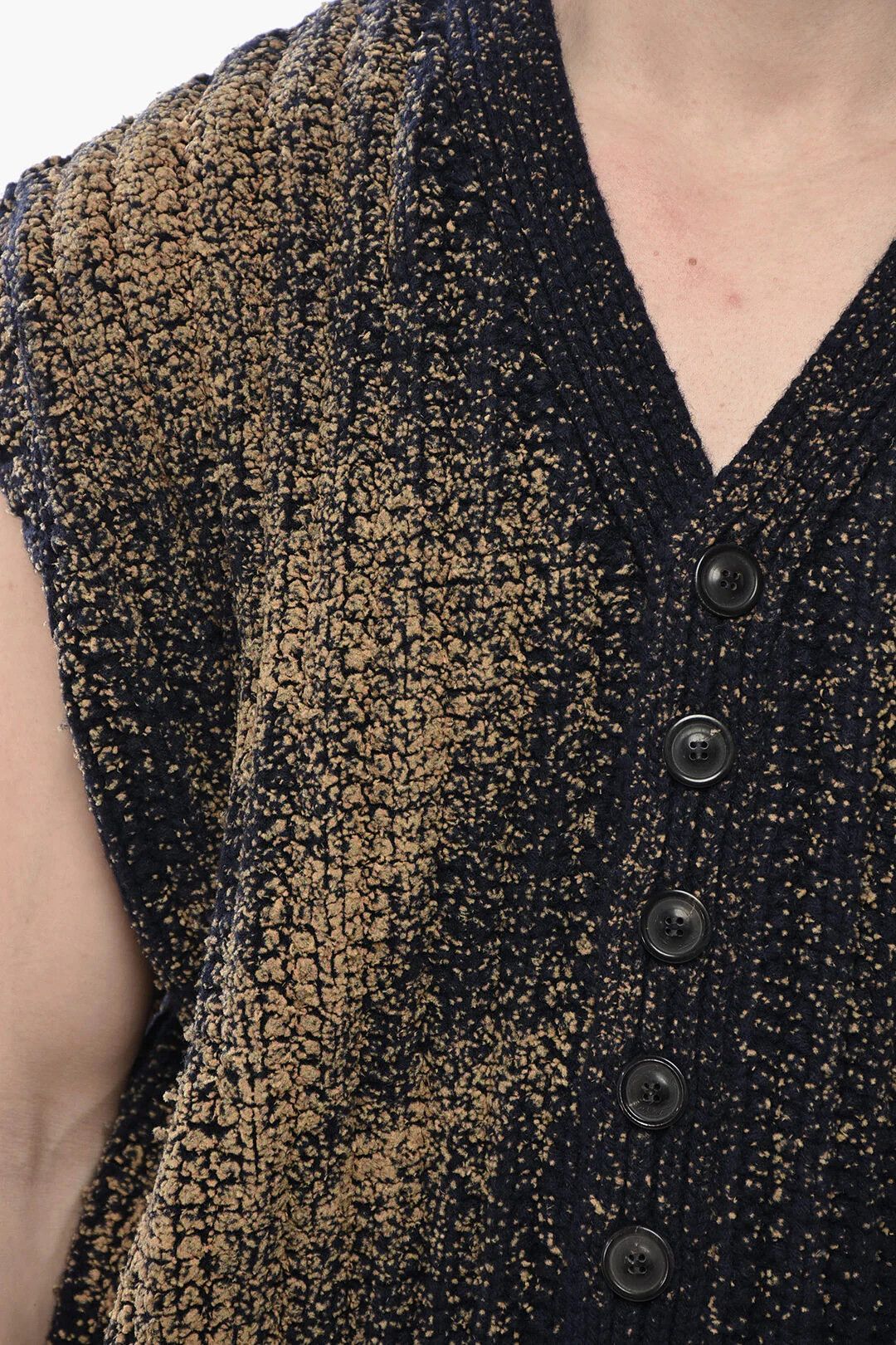 Maison Margiela og1mm0326 Sleeveless Wool Cardigan in Blue Size US XS / EU 42 / 0 - 3 Thumbnail