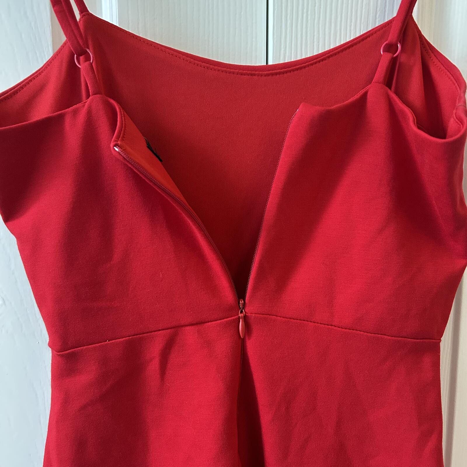 Lulus Lulu's Red Spaghetti-Strap Ruffle-Hem Mini Dress Women’s XS Size S / US 4 / IT 40 - 5 Thumbnail