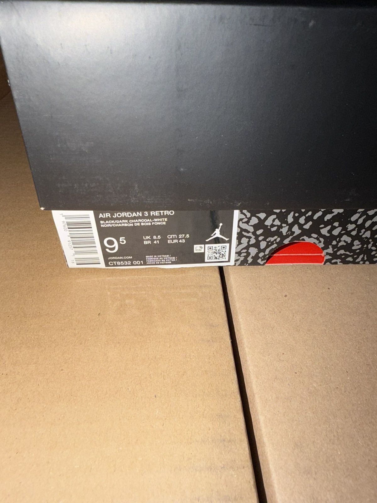 Jordan Brand Air Jordan 3 Retro Black Cat 2025 (Size 9.5) Size US 9.5 / EU 42-43 - 9 Thumbnail