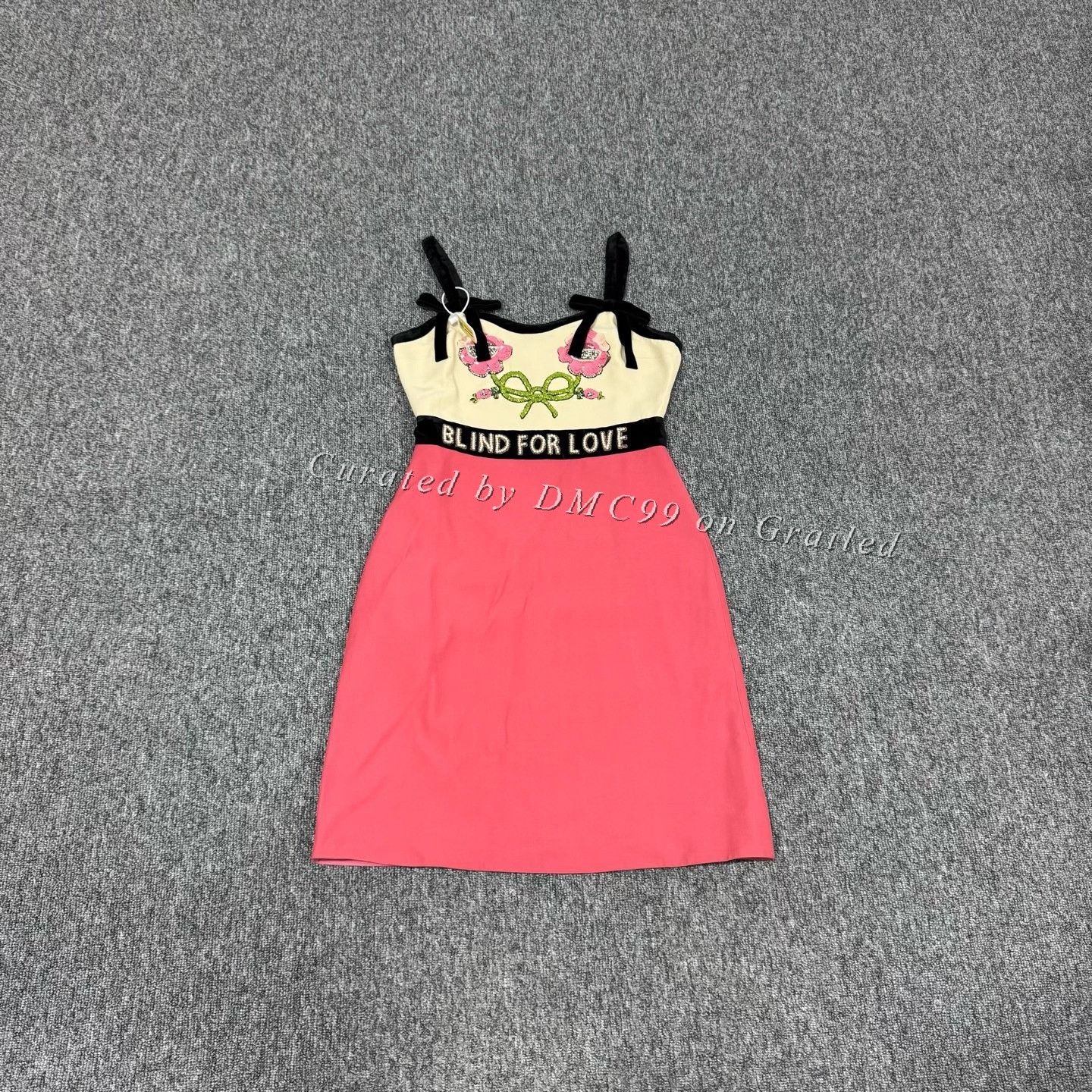 Gucci Gucci Pink Embroidered Slogan Slip Dress Size M / US 6-8 / IT 42-44 - 1 Thumbnail