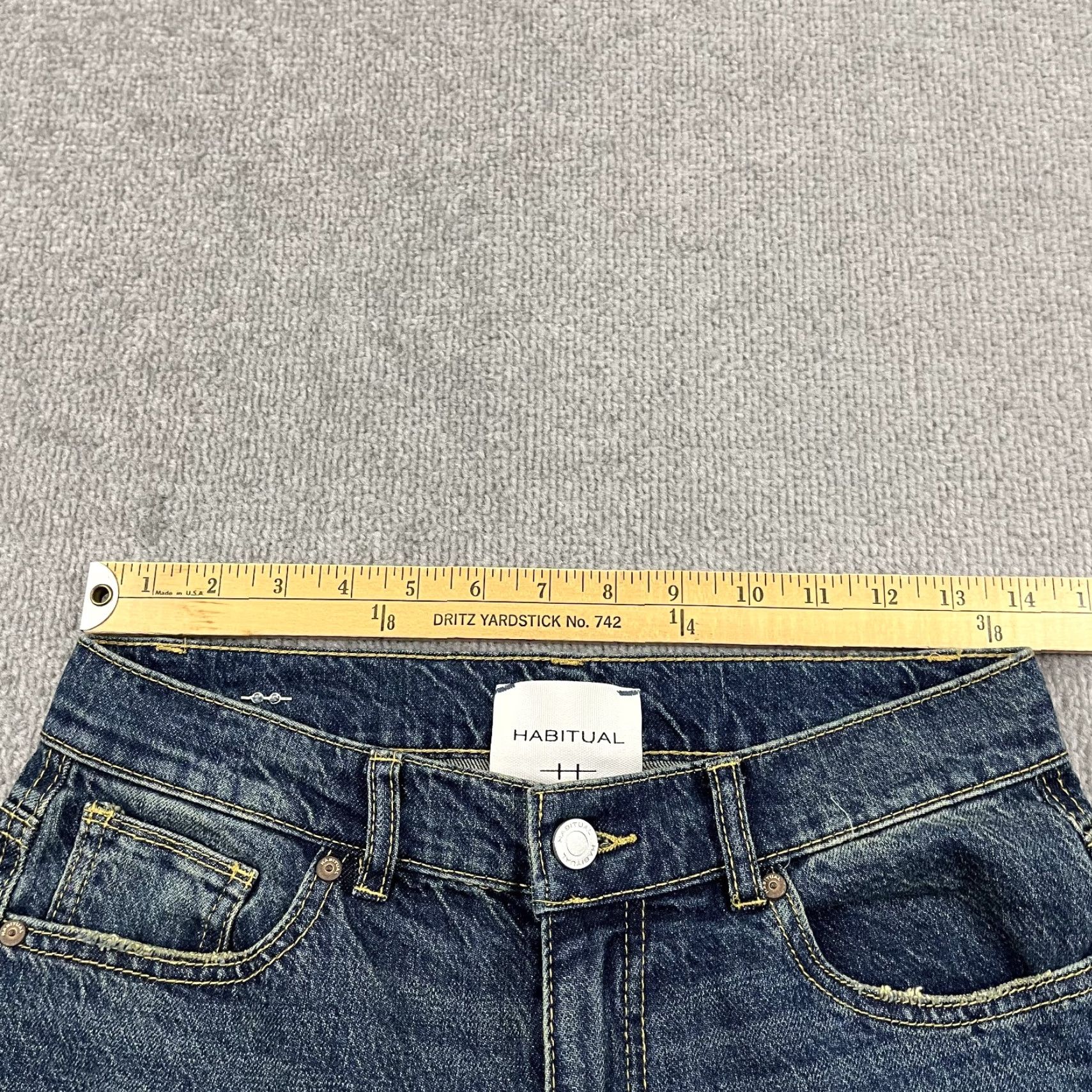 Vintage Habitual Denver Jeans Womens 2/26 W28 L29 Blue Denim Wide Leg Raw Hem Skate Y2K Jeans Womens Size 26" / US 2 / IT 38 - 4 Thumbnail