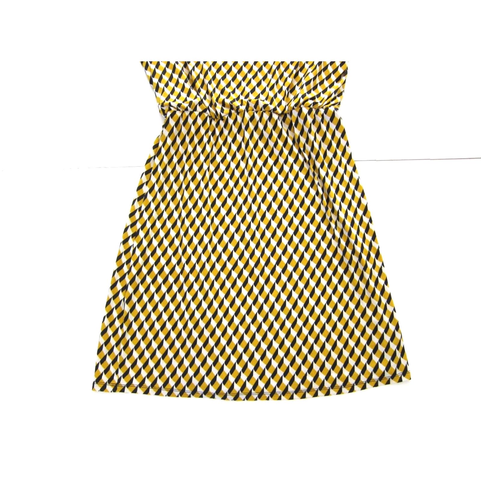 Vintage Signature Robbie Bee Yellow Black Geometric Stretch Cap Sleeve Sheath Dress XL Size XL / US 12-14 / IT 48-50 - 6 Thumbnail